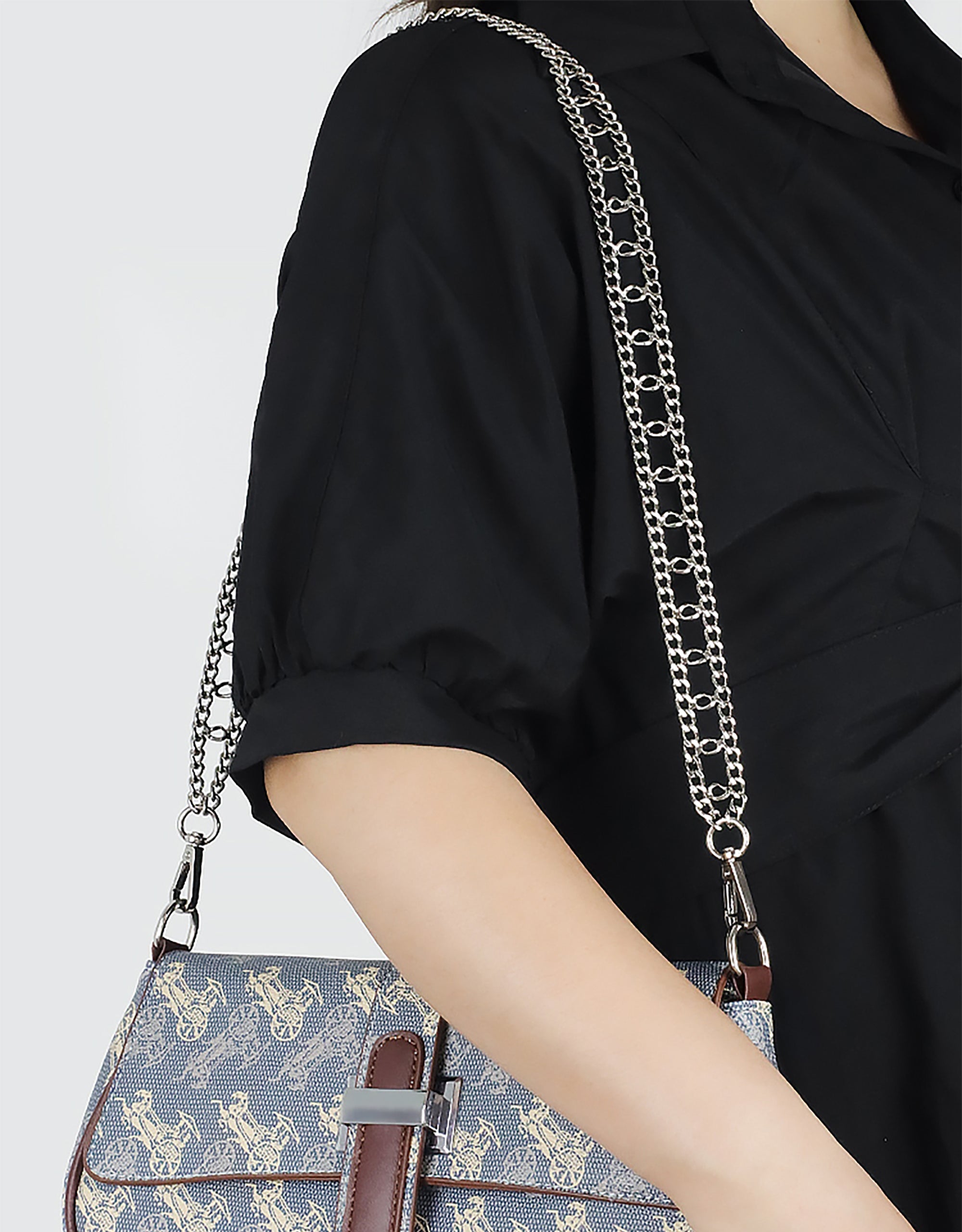 Wide Metal Chain Strap for Shoulder & Crossbody Bags – Perfect for Bag Transformation and Customization