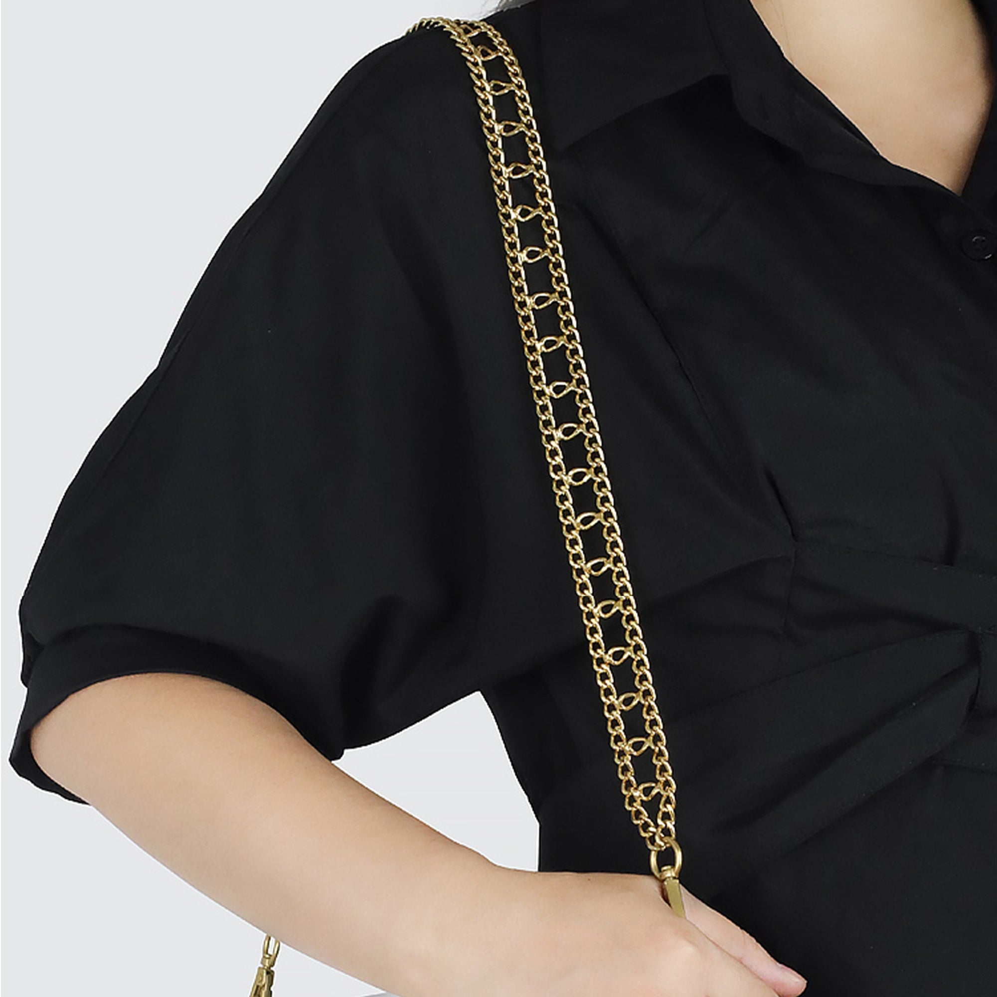 Wide Metal Chain Strap for Shoulder & Crossbody Bags – Perfect for Bag Transformation and Customization