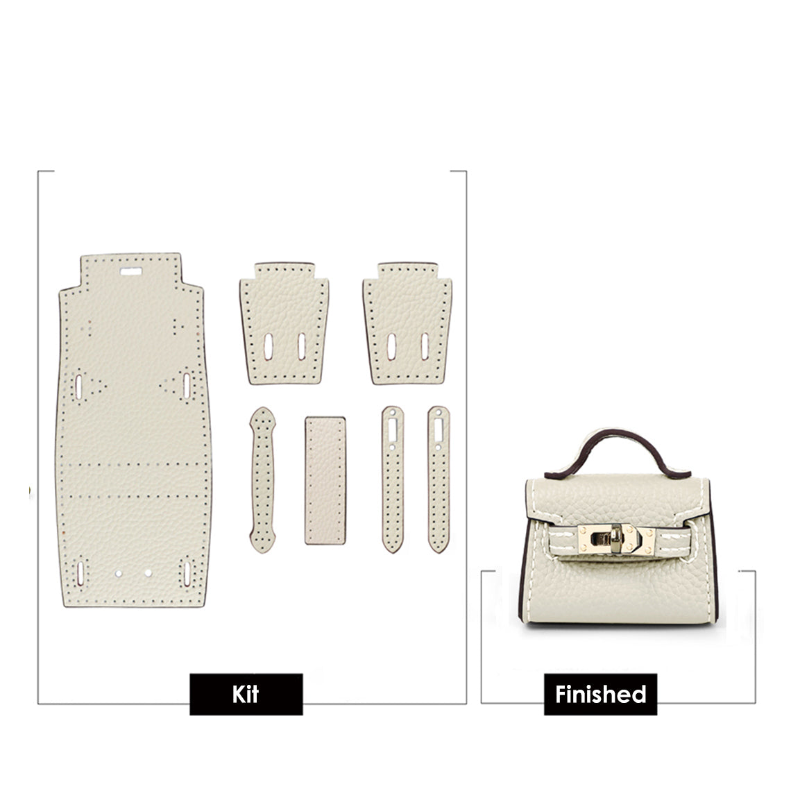 DIY Bag Charm Making Kit | Mini Kelly Bag Charm in White - Wirkin™