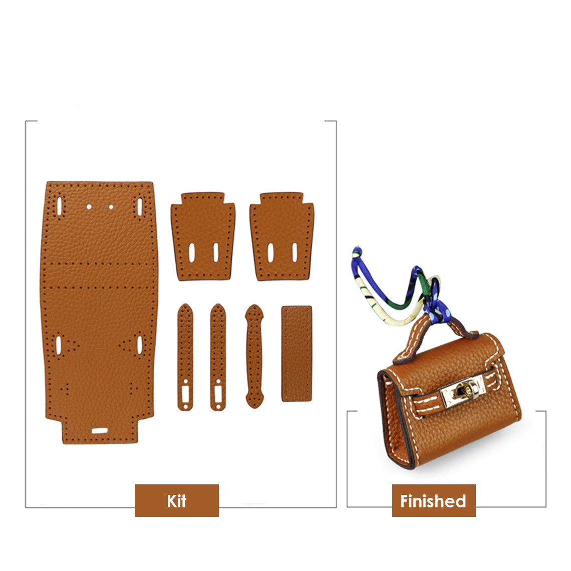 DIY Bag Charm Making Kit | Mini Kelly Bag Charm in Brown - Wirkin™