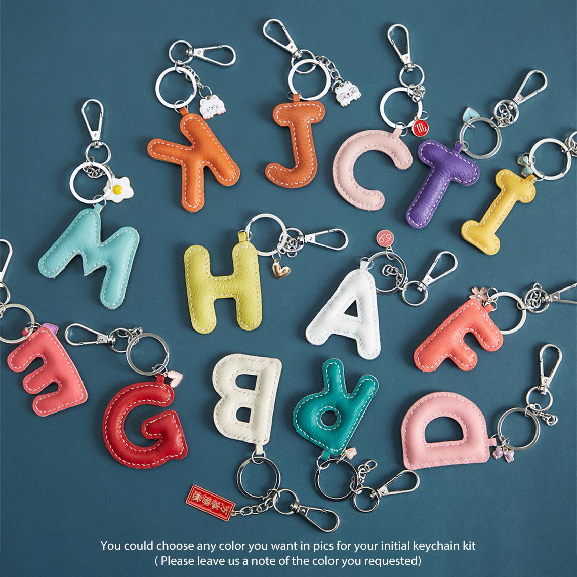 Alphabet Letter Name Leather Keychain Pendant in Leather | DIY Keychain Kit Personalized - Wirkin™