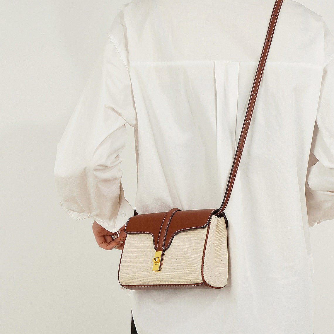 Mini Two-tone Canvas and Leather Bag - Wirkin™