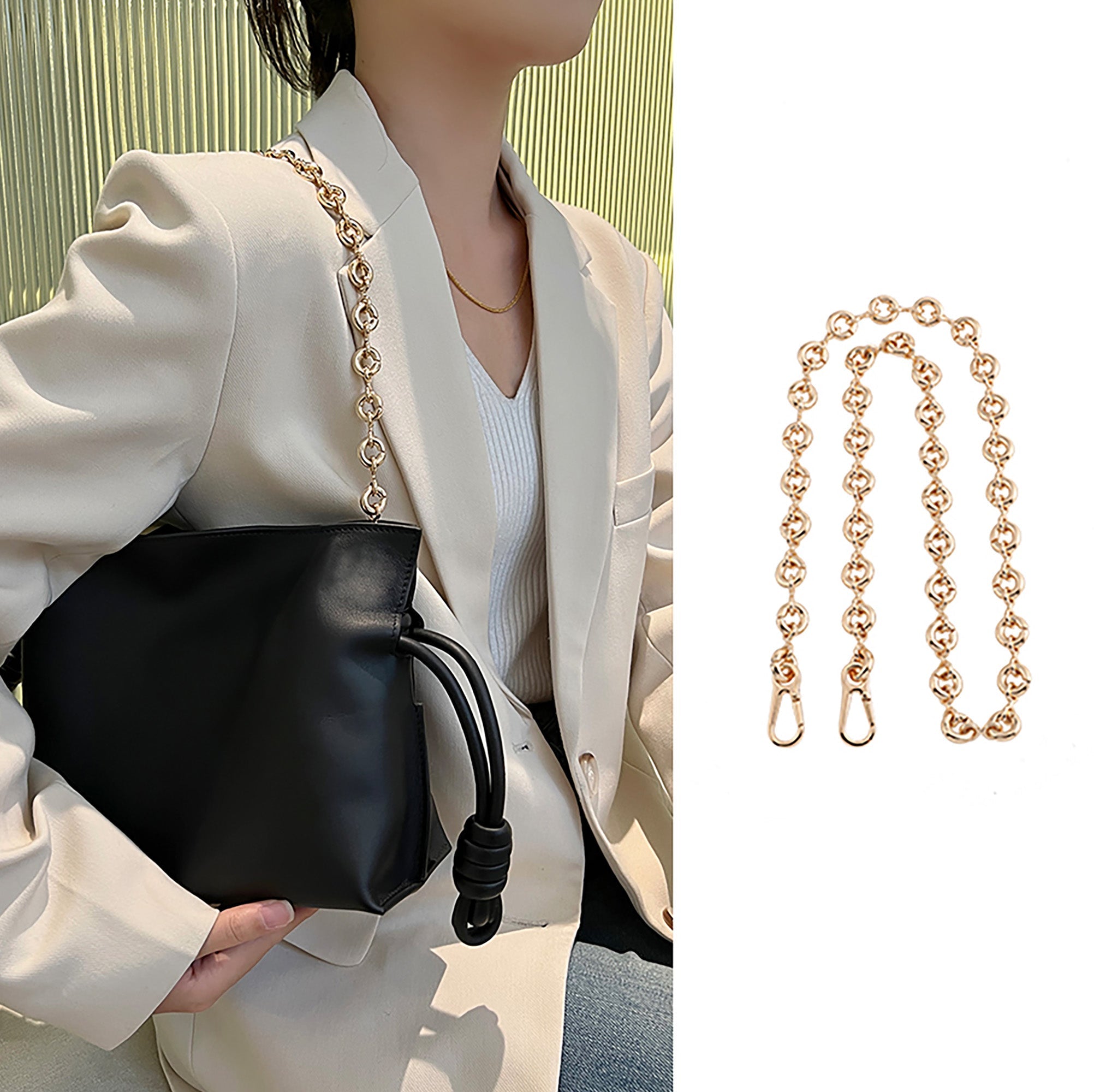 Handmade Flamenco Bag metal chain, crossbody bag replacement chain, donut single shoulder chain.