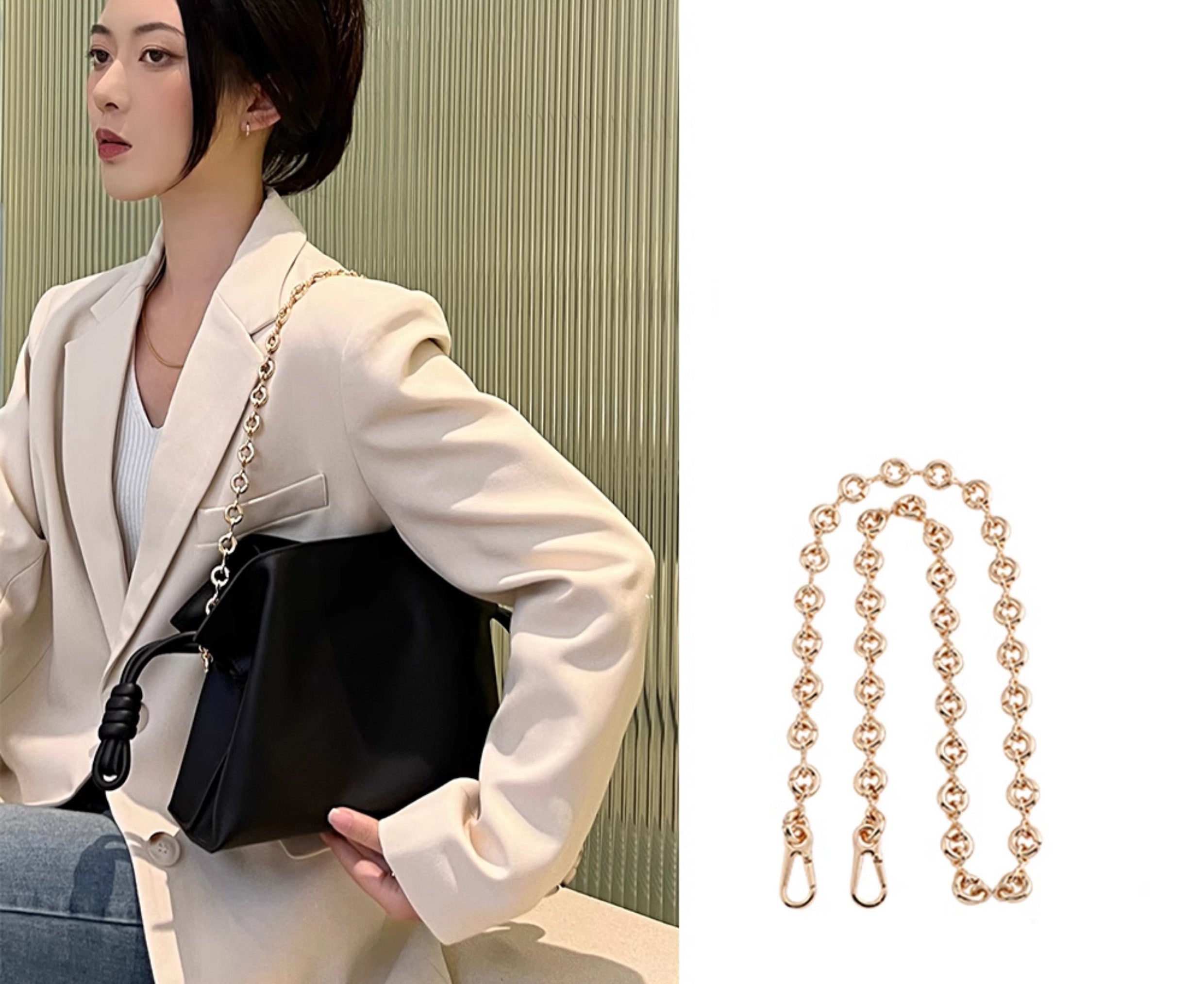 Handmade Flamenco Bag metal chain, crossbody bag replacement chain, donut single shoulder chain.