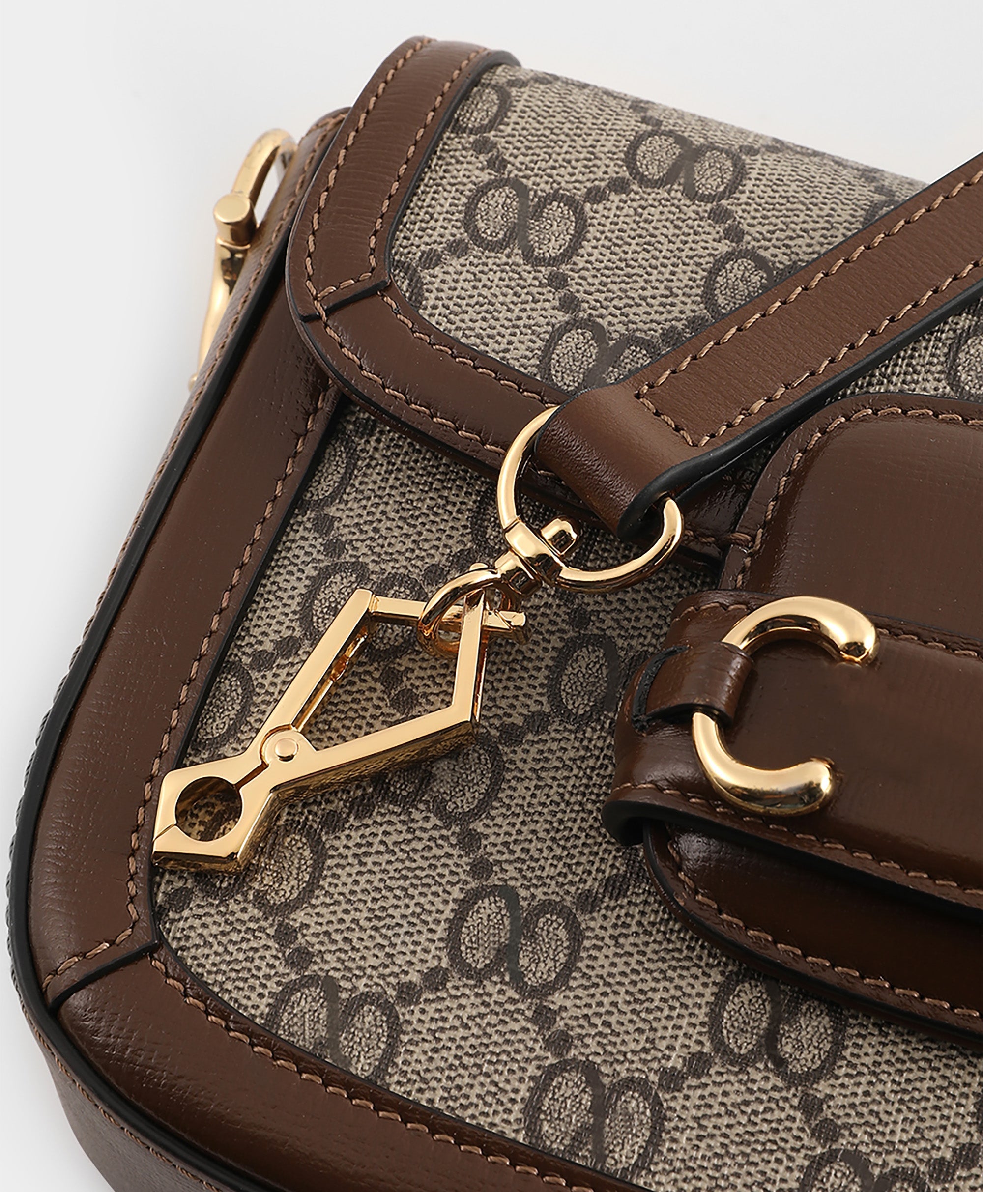 Leather shoulder strap for Horsebit 1955 bags, underarm strap replacement accessory, brown adjustable crossbody strap