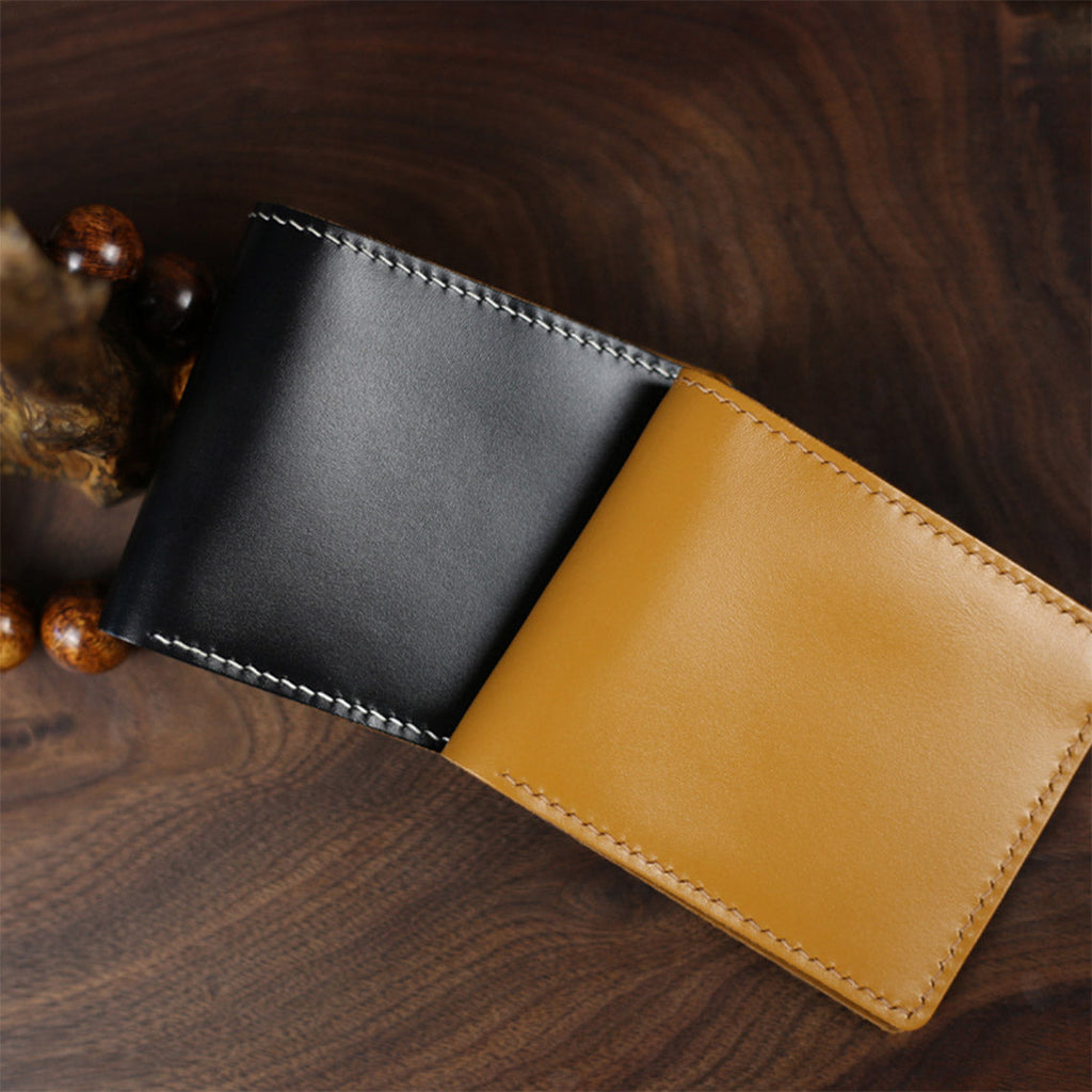 Full Grain Leather Slim Wallet in Black & Brown | Handmade Gift Wallet for Men - Wirkin™