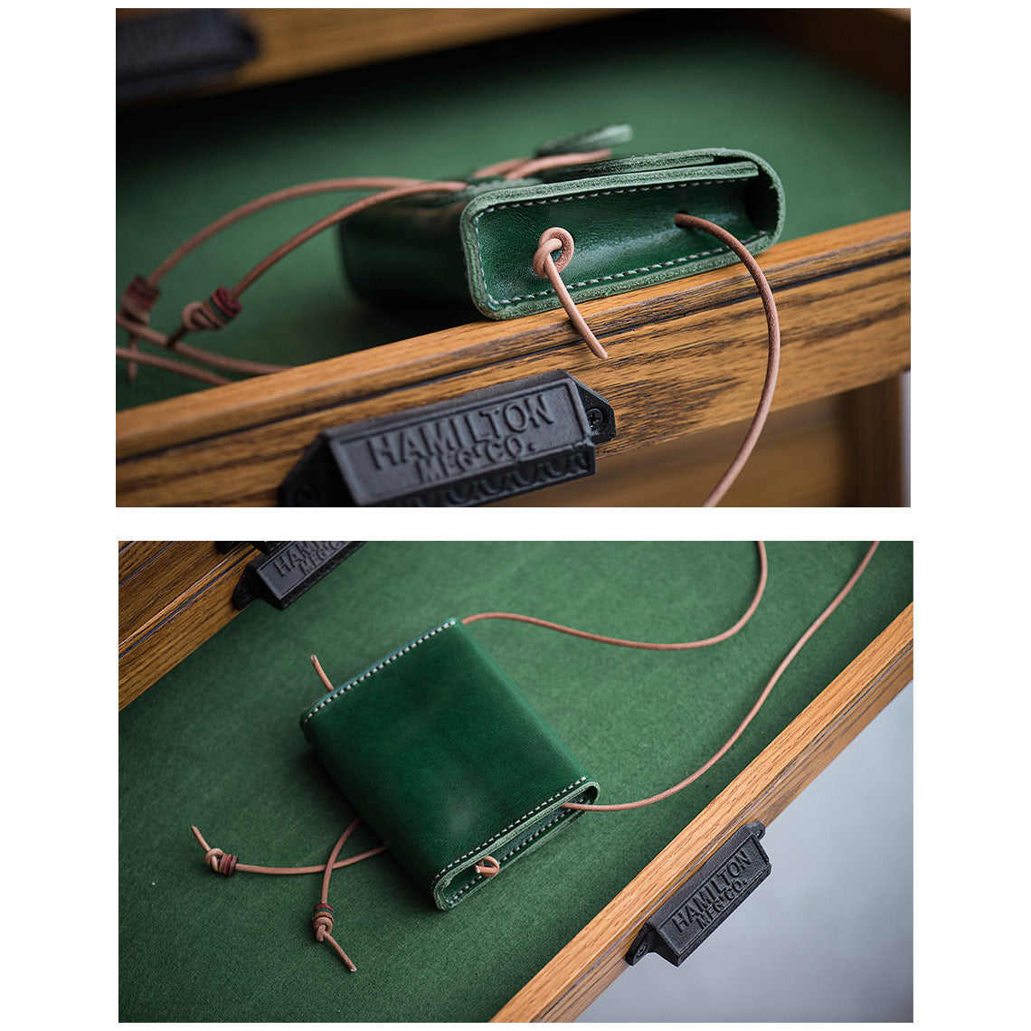 Details of Green Leather Small Square Bag | Handmade Leather Bag for Birthday Gifts - Wirkin™