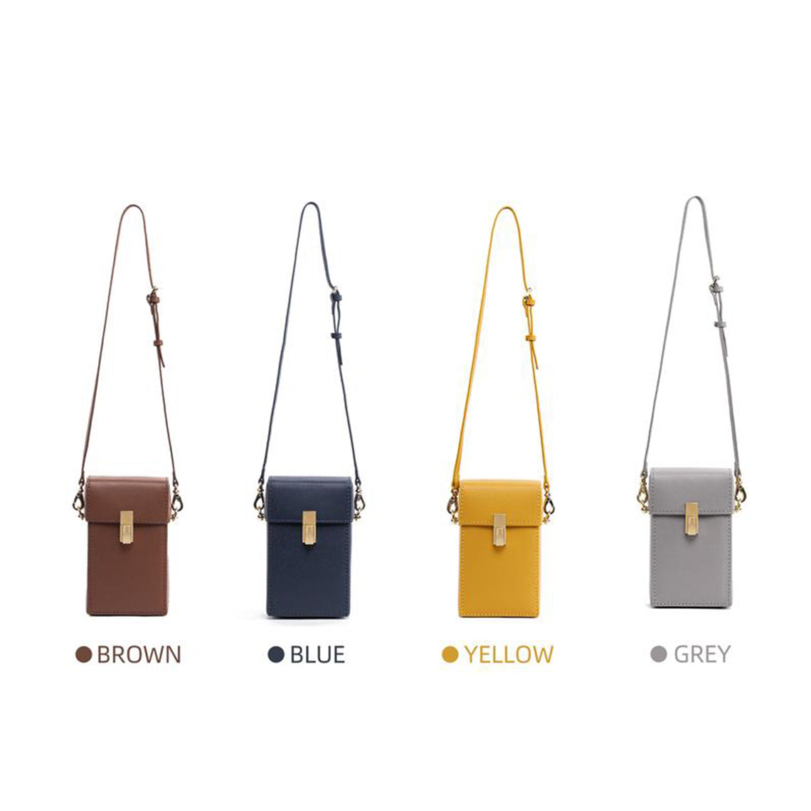 Leather Phone Bag Colors - Blue Pink Blue Brown Purple | Wirkin™