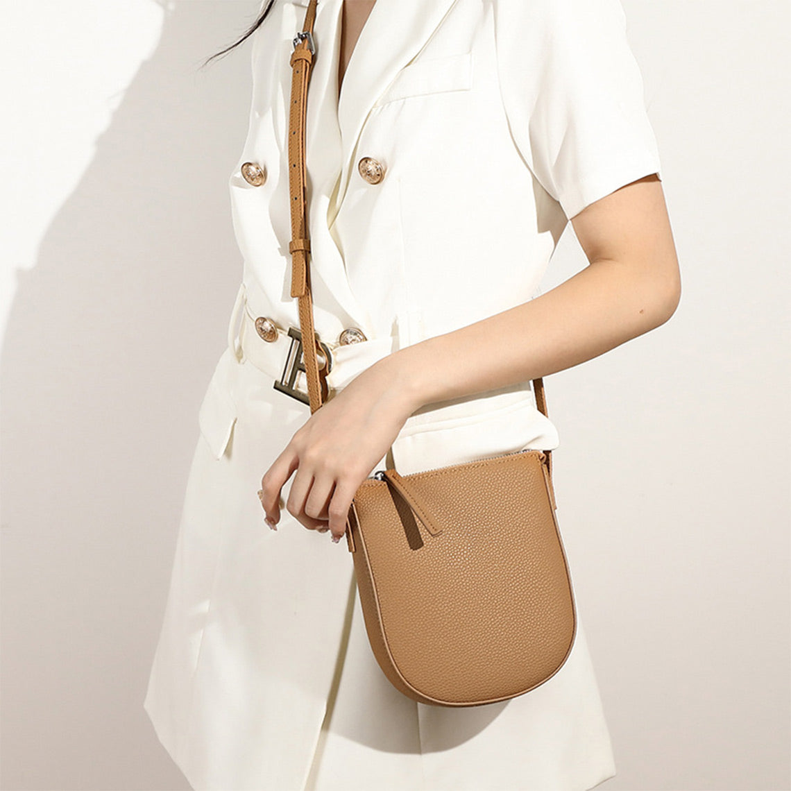 Light Brown Small Cell Phone Crossbody Bag - Wirkin™