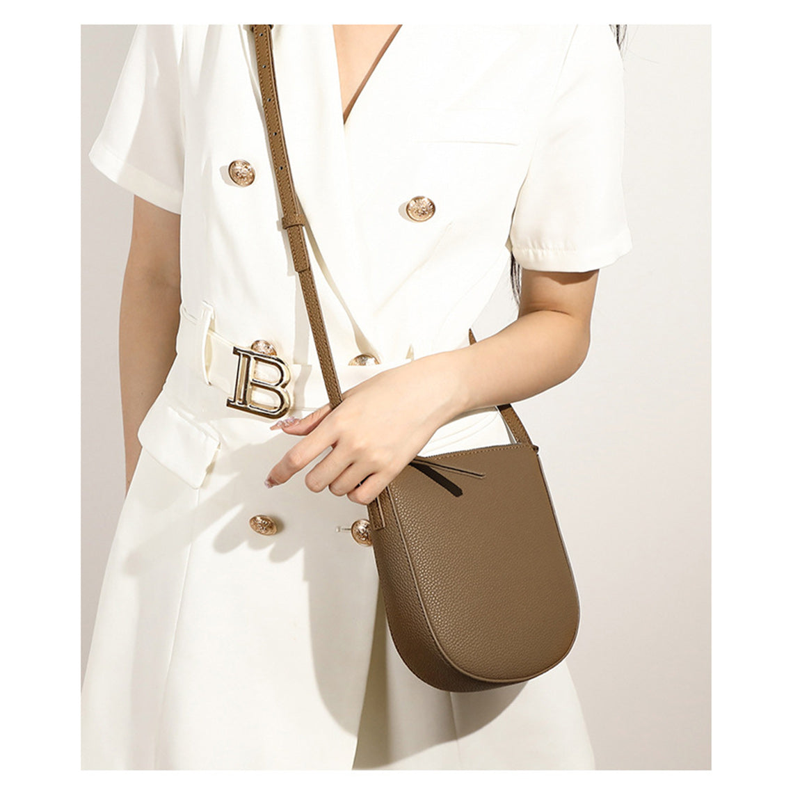 Taupe Brown Small Cell Phone Crossbody Bag for Women - Wirkin™