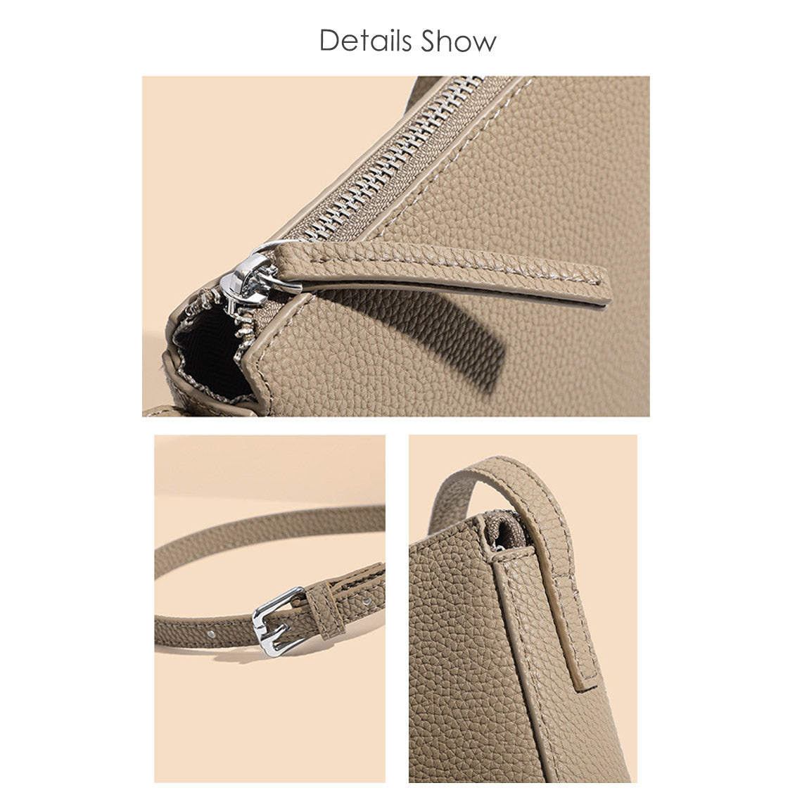 Top Zipper Small Leather Bag Purse with Adjustable Strap - Wirkin™