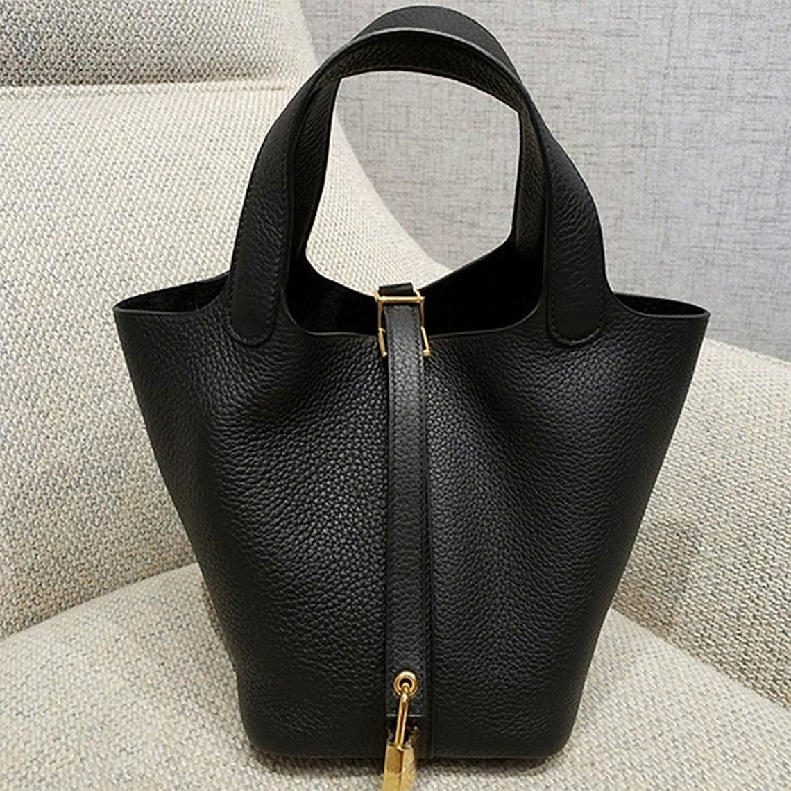 Taupe Leather Tote Handbag | Replica Picotin Lock Bag Black - Wirkin™