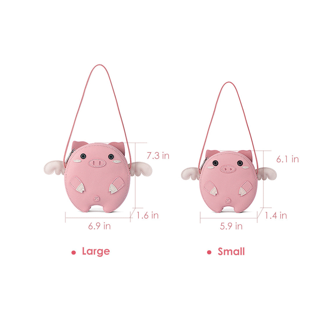 Cute Pink Pig Bag Size -  Mini  Big | Wirkin™