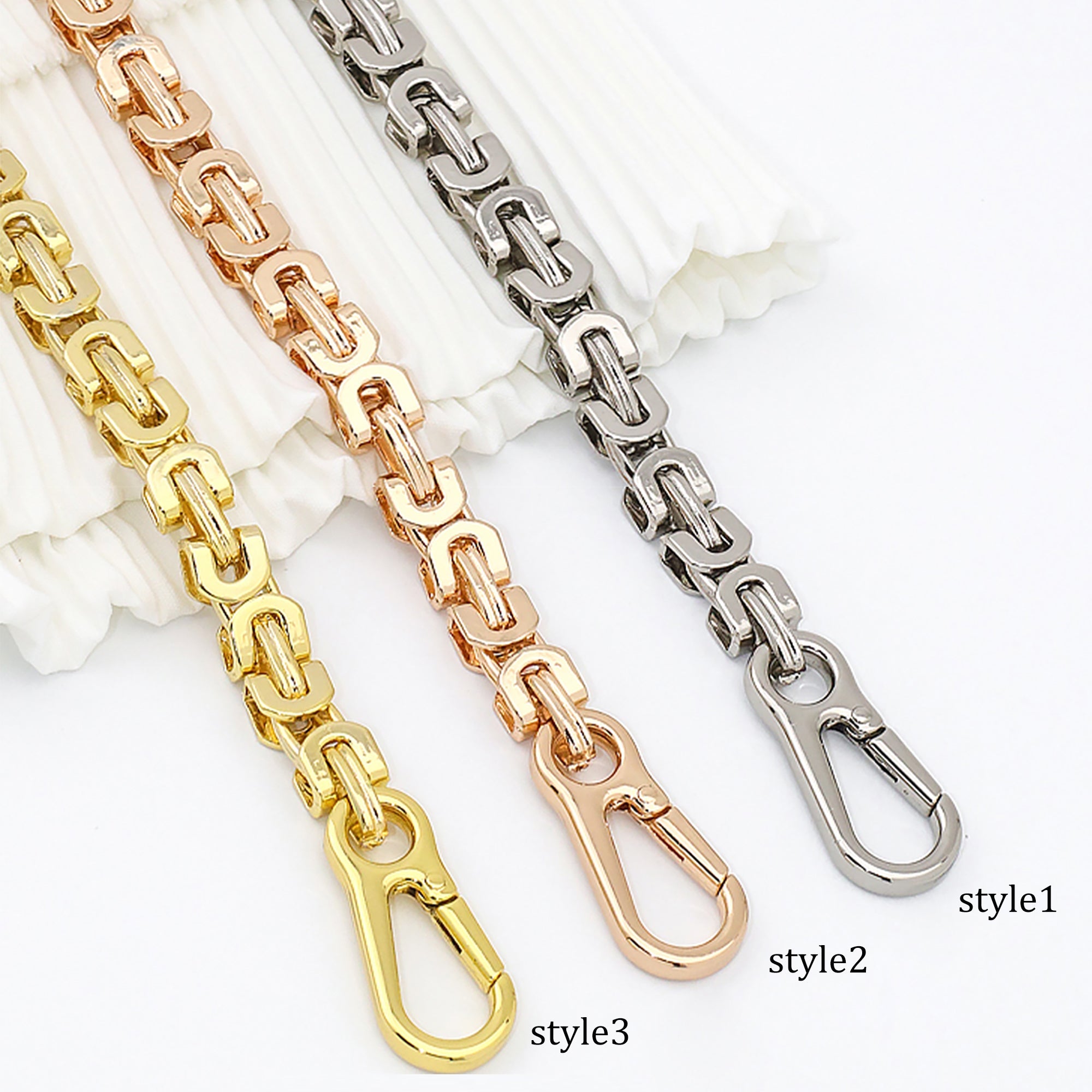 Cuban Link Chain Shoulder Strap – Luxury Metal Crossbody Replacement Strap for Bag Customization