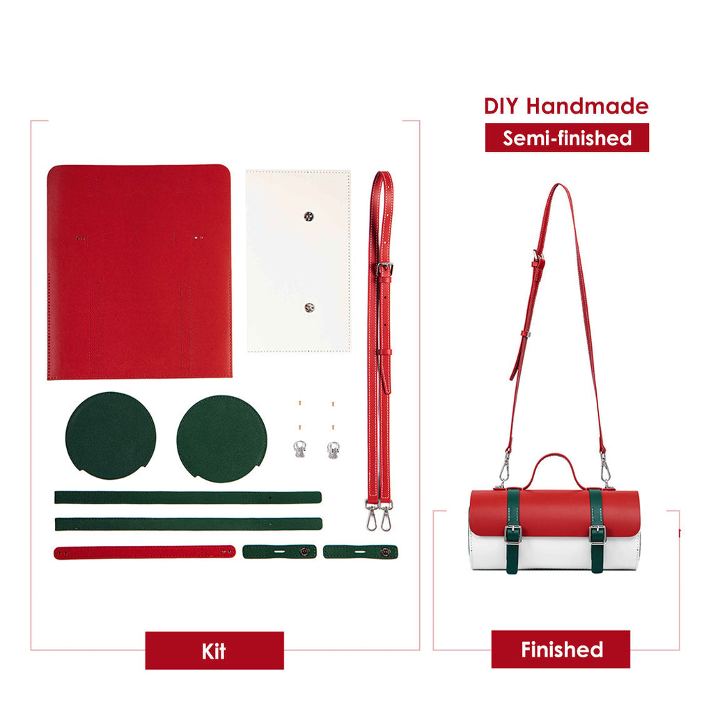 Round Leather Satchel DIY kit | Christmas Gift Bag for Her - Wirkin™