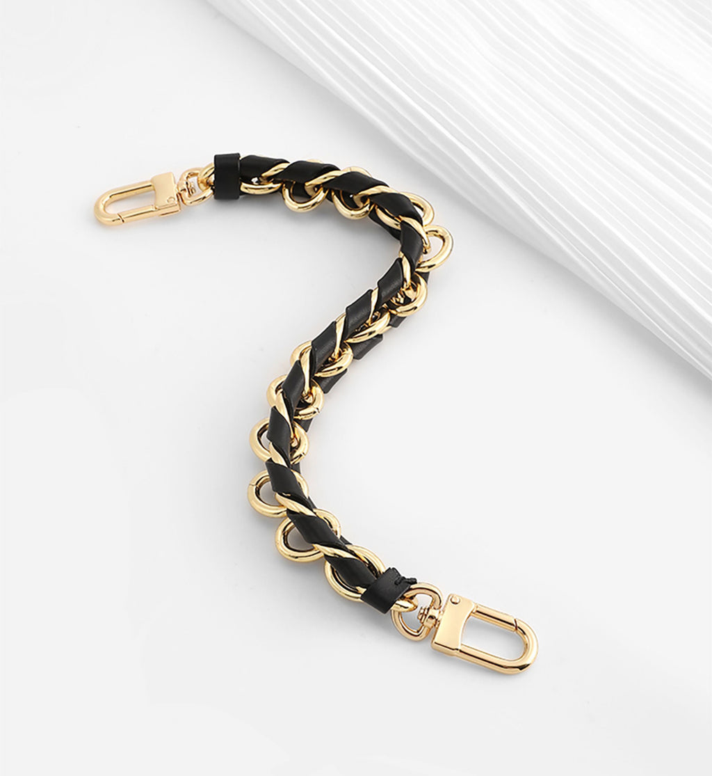 The NéoNoé bucket bag handbag strap, black genuine leather material underarm shoulder strap, and metal material fashionable underarm shoulder strap.