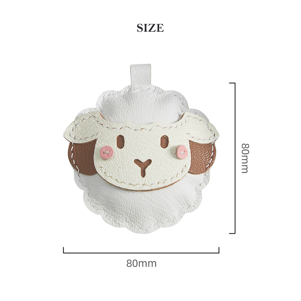 Handmade Leather Sheep Keychain Charm Size - Wirkin™