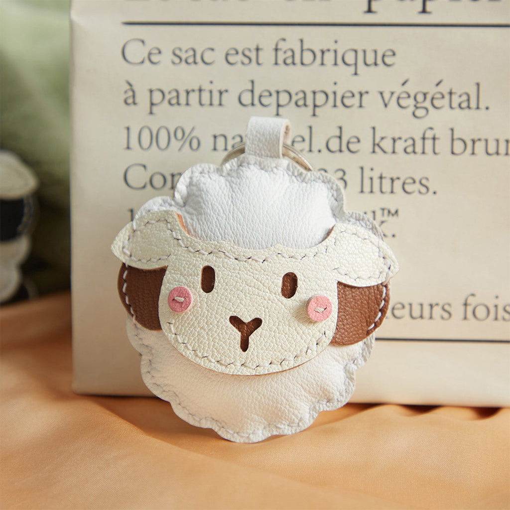 Kawaii Handmade Sheep Leather Keyring | DIY Leather Kits Wirkin™