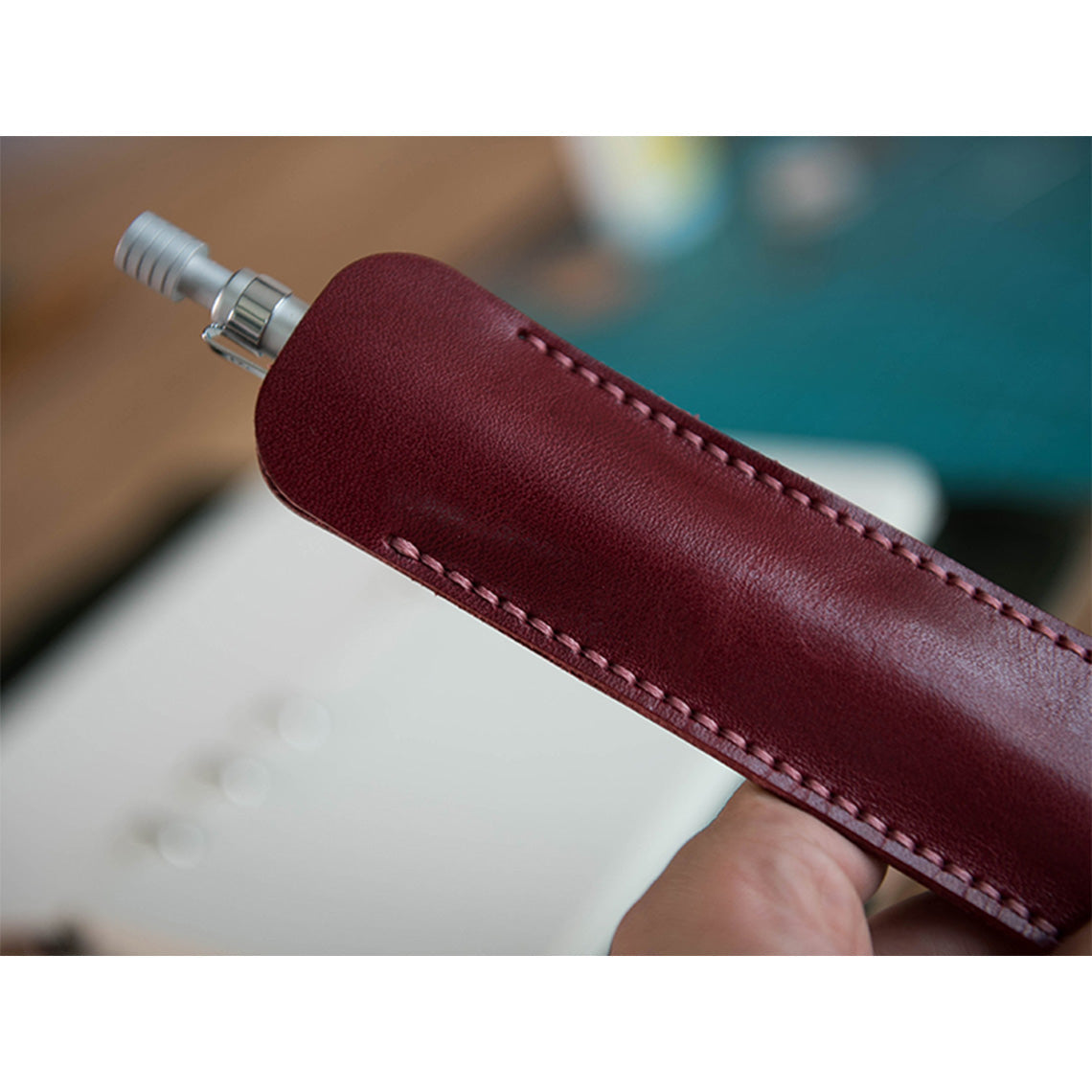Red Leather Single Pen Sleeve | DIY Pen Case - Wirkin™