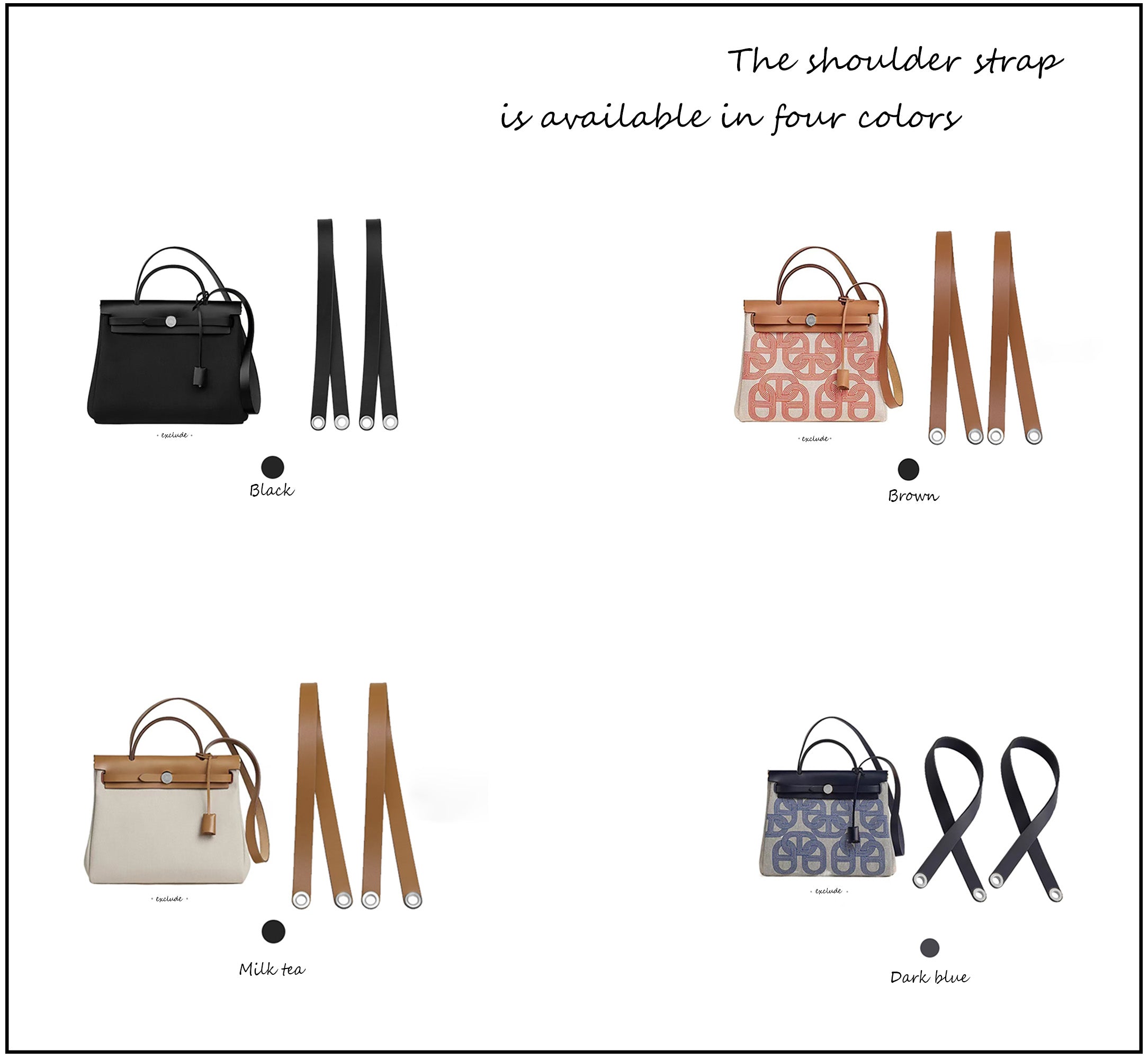 Handmade Genuine Leather Shoulder Straps for Herbag – 2cm Wide, Transform Your Bag into a Backpack, Replacement Straps