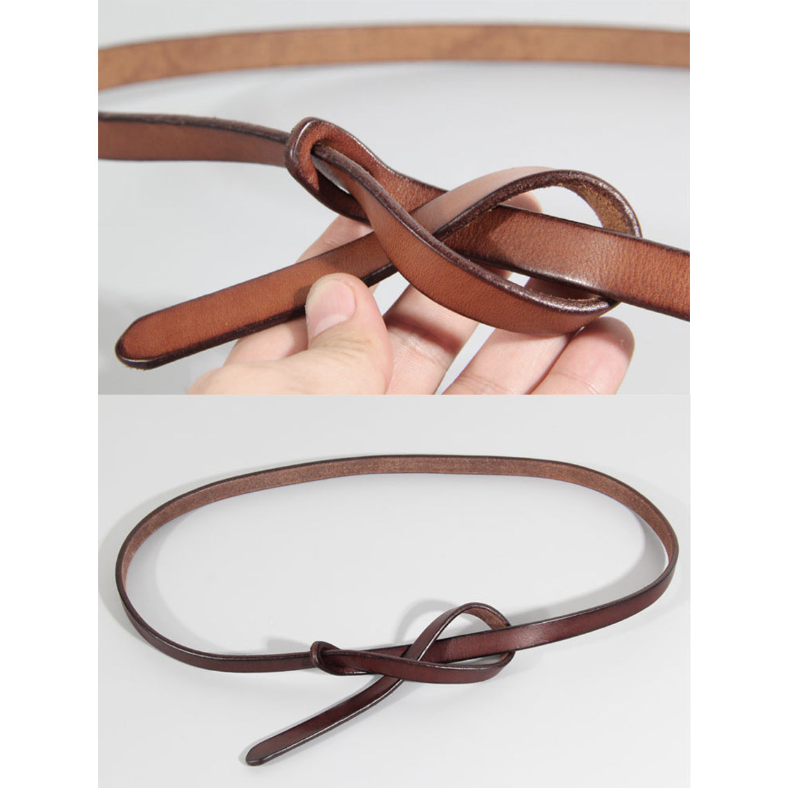 Wirkin® Full Grain Leather Skinny Dress Belt for Women