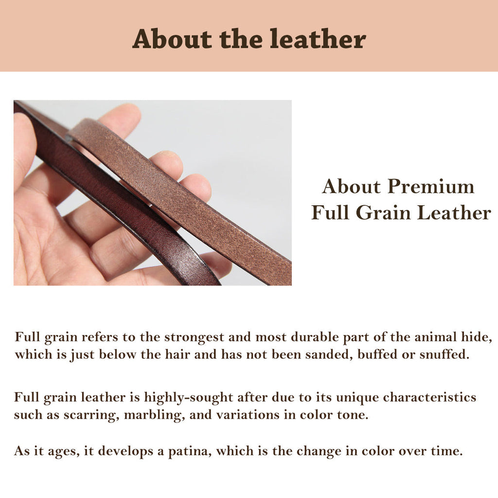 Wirkin® Full Grain Leather Skinny Dress Belt for Women