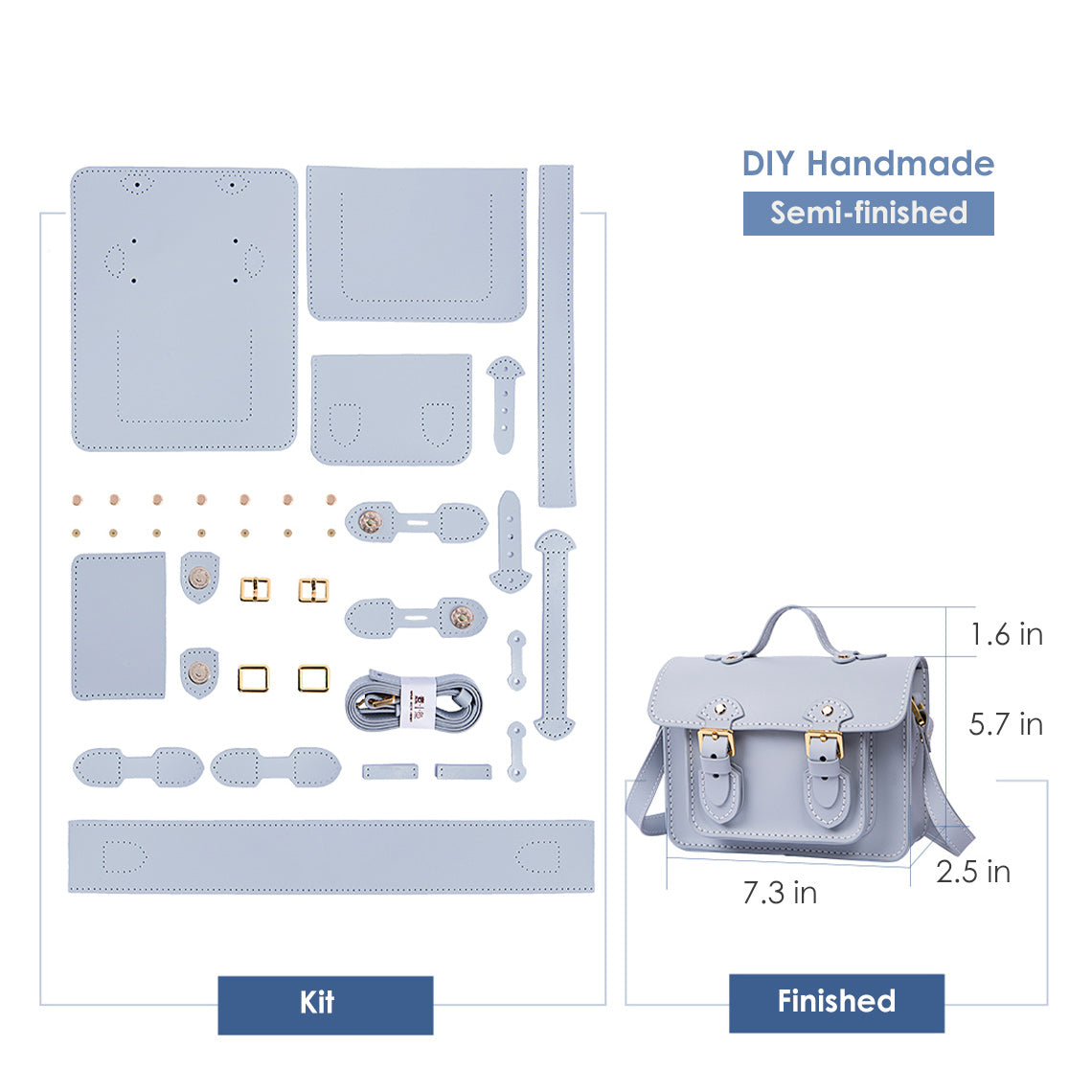 Wirkin™ Women Small Fashion Leather Crossbody Bag Pattern DIY Kit