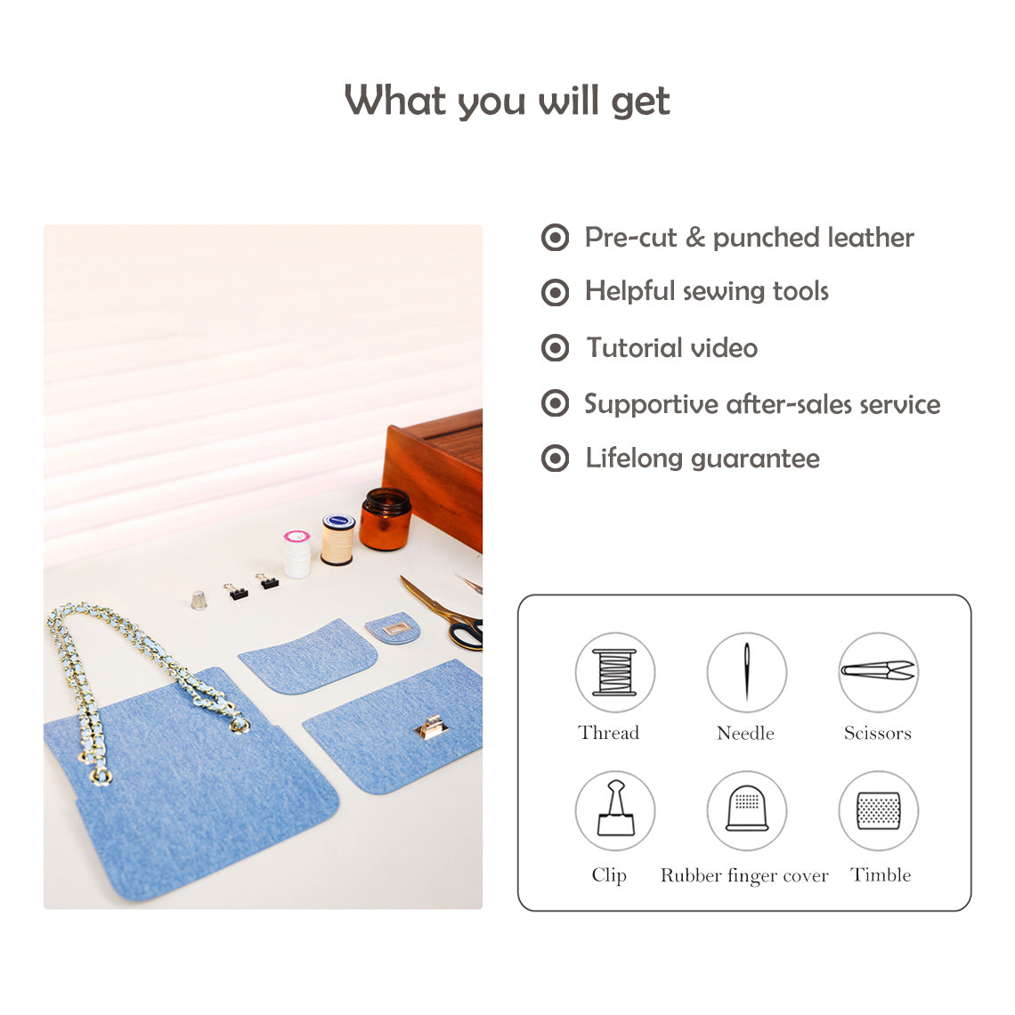 Wirkin® Leather Denim Small Chain Bag DIY Kits
