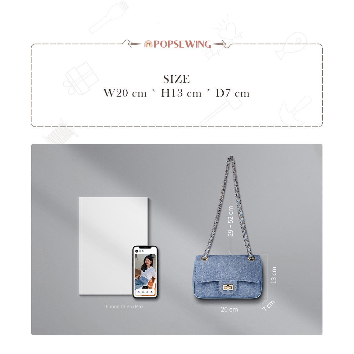 Wirkin® Leather Denim Small Chain Bag DIY Kits