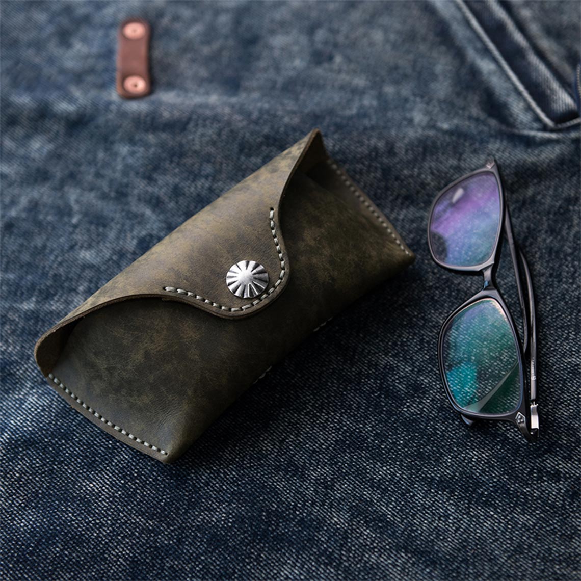 DIY Leather Eyeglasses Case Kit | Handmade Leather Eyeglasses Case Sunglasses Holder Pattern - Wirkin™