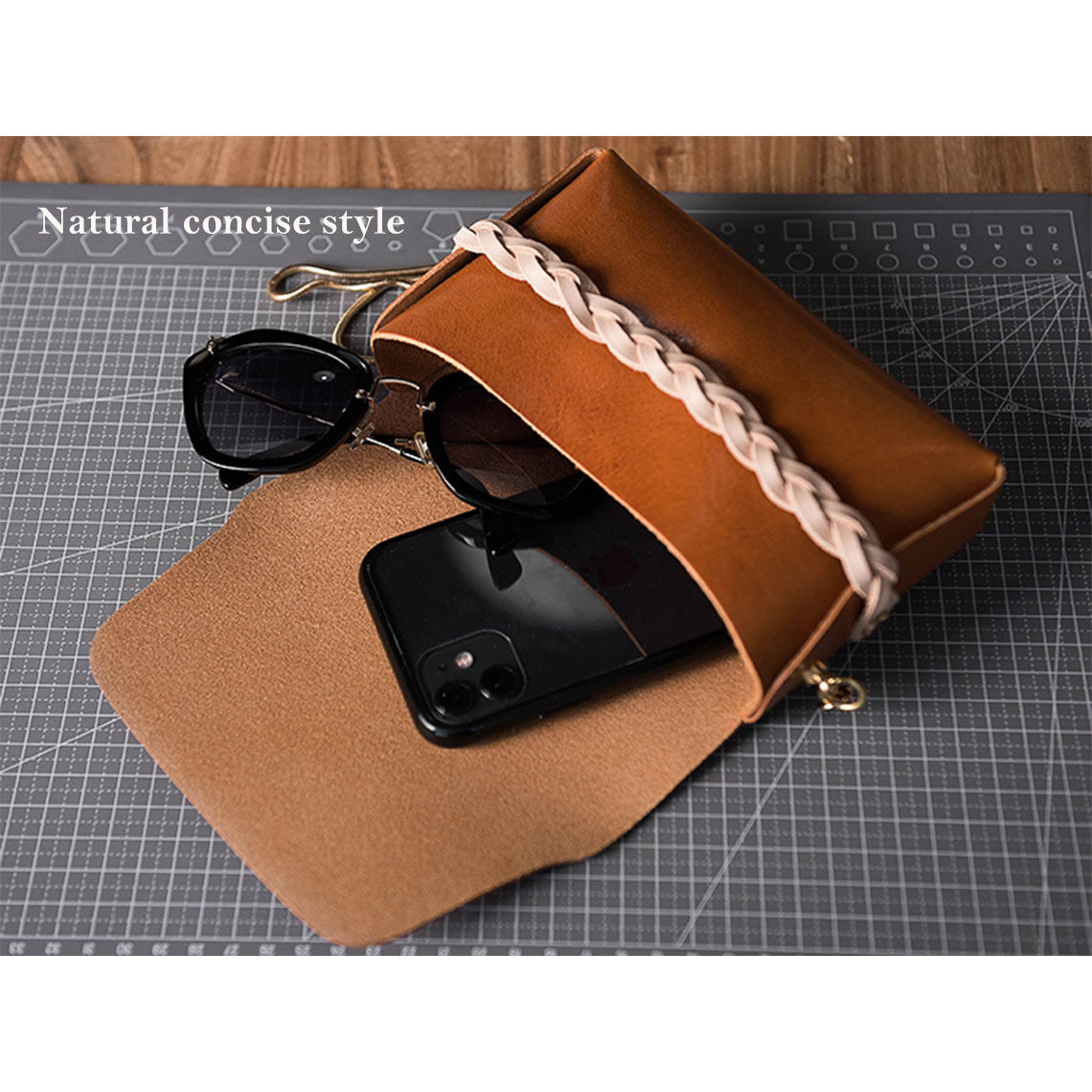 Leather crossbody bag in wild and simple look | Leather bag with simple interior | Wirkin™
