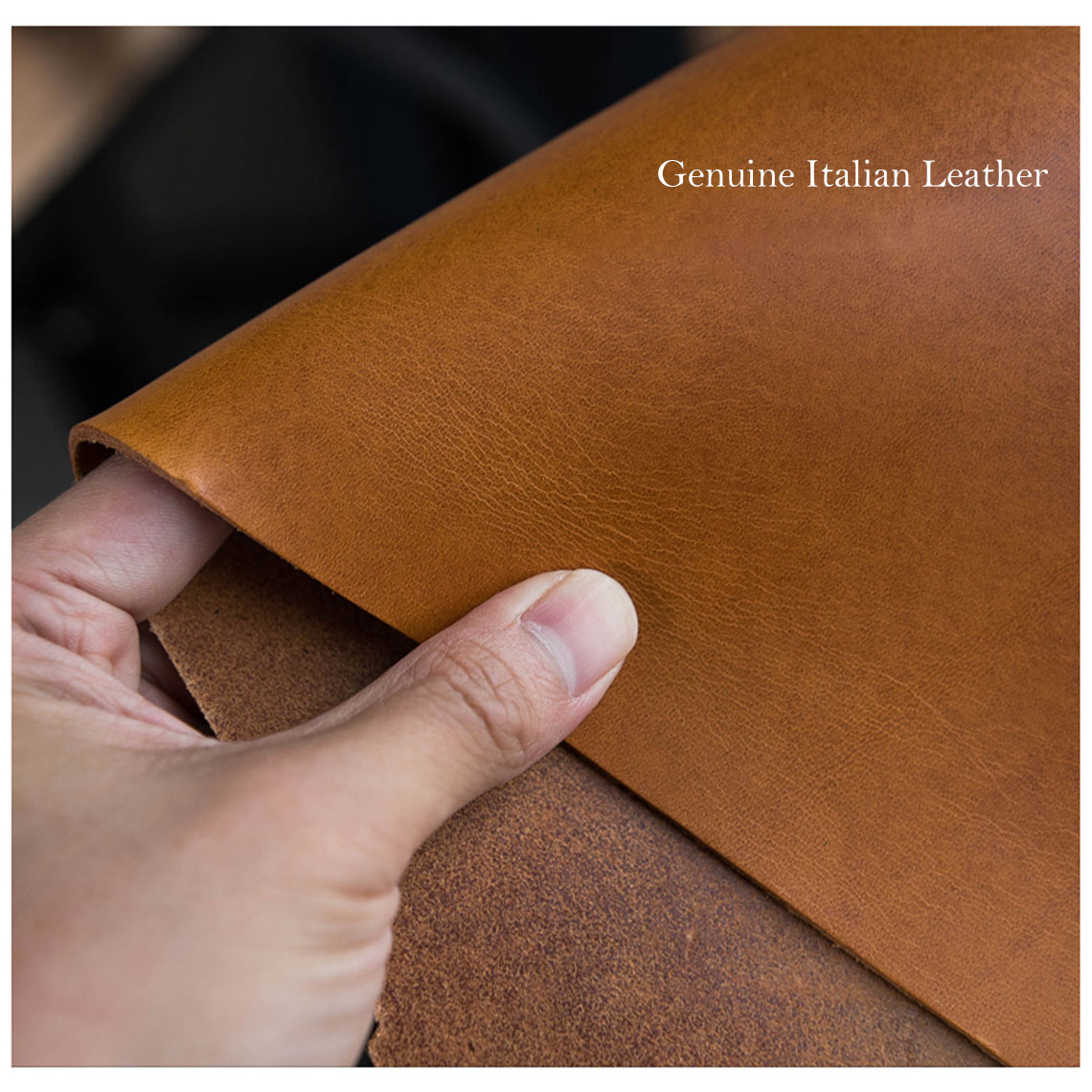 Genuine leather & full grain leather | Brown Italian full grain leather | Wirkin™