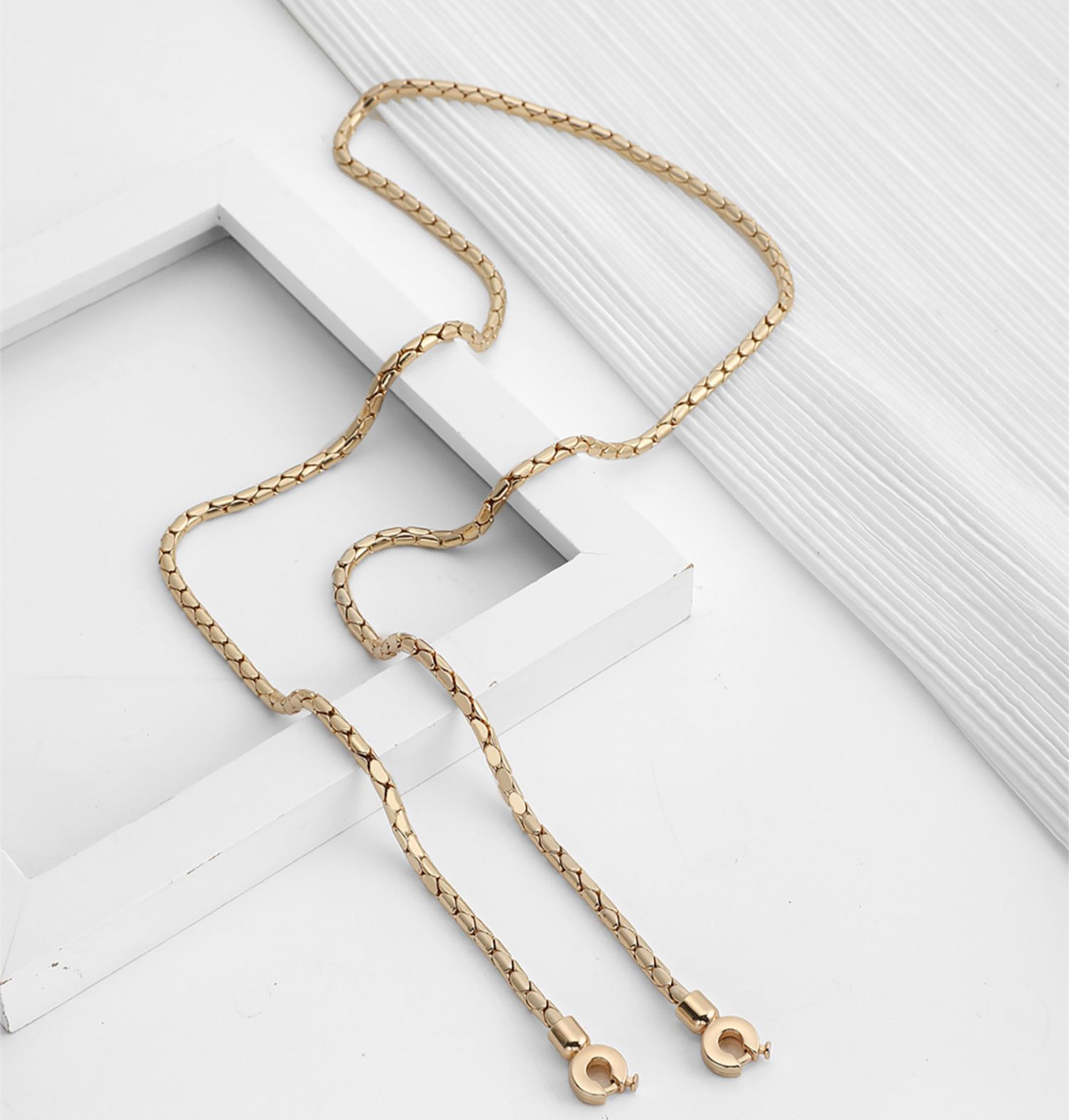 Women's wallet replacement chain, snake bone style metal chain, clutch bag chain, crossbody bag chain.