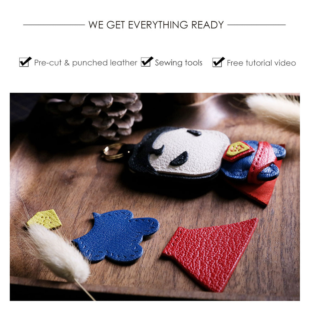 Superman Leather Keychain | Make a Leather Keychain at Home DIY Kits - Wirkin™