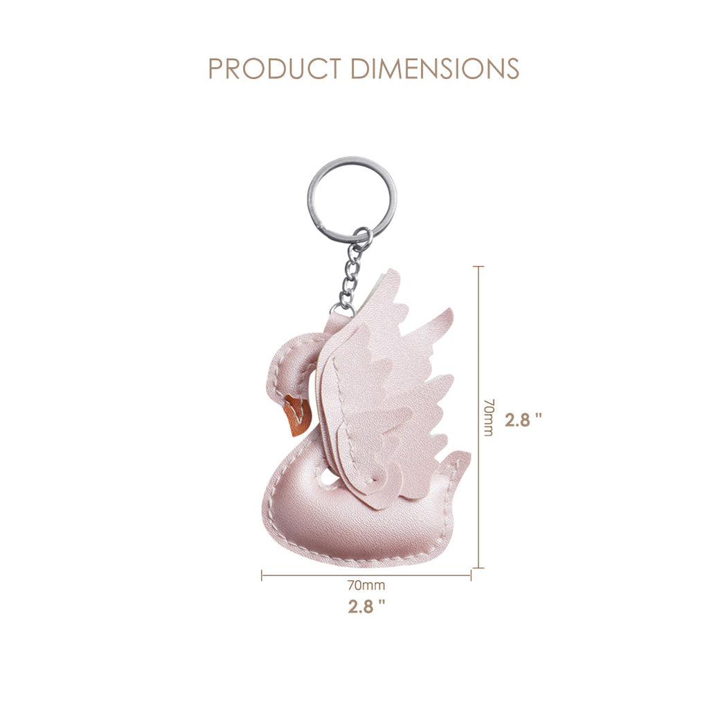 Lambskin Swan Keychain Bag Charm Size - Wirkin™ 