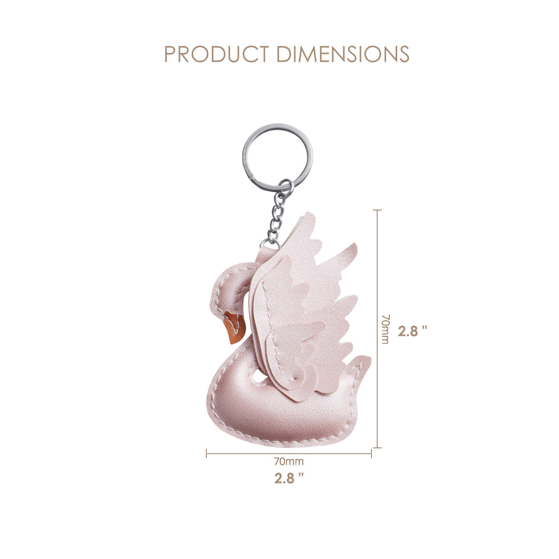 Lambskin Swan Keychain Bag Charm Size - Wirkin™ 