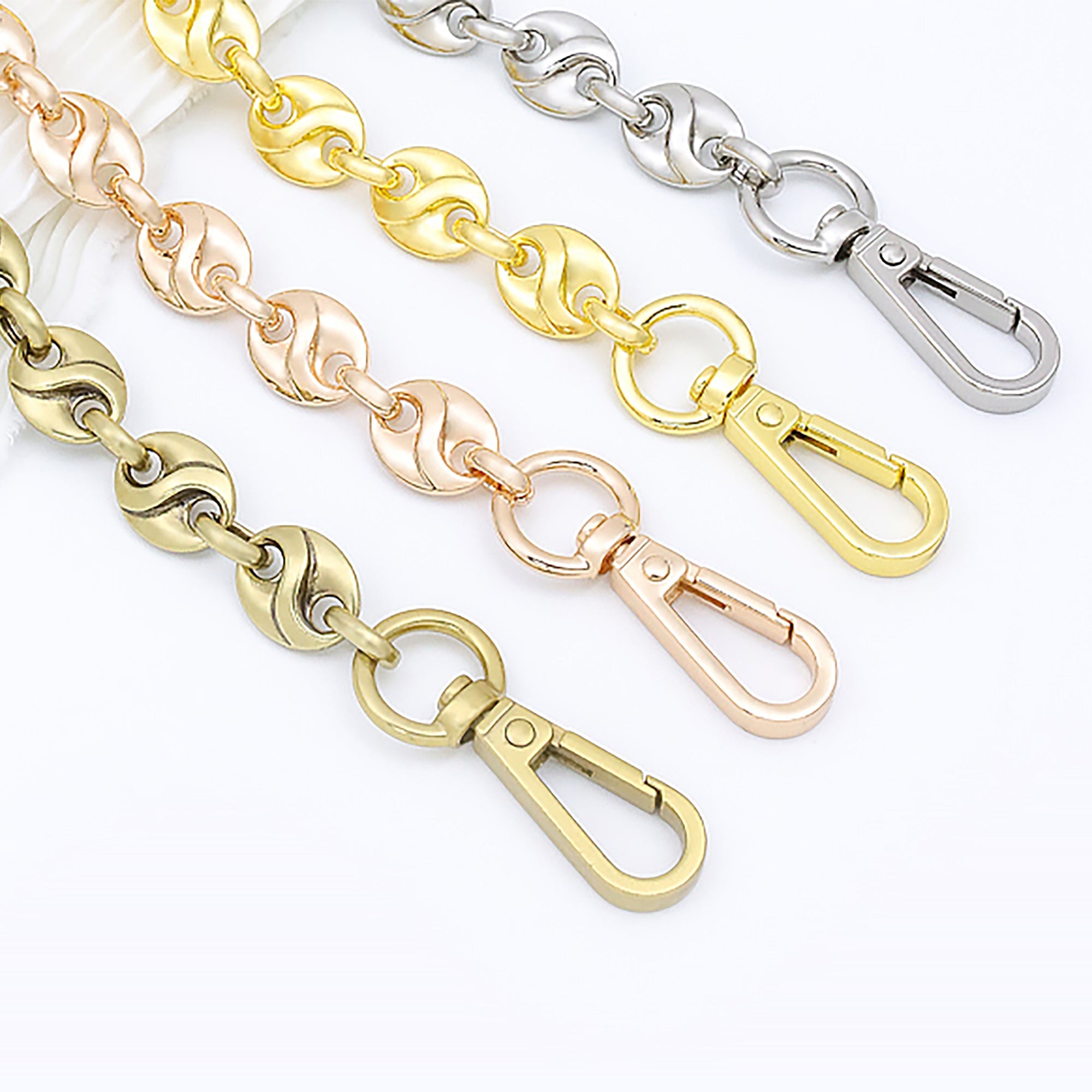 Fade-Resistant Metal Chain Shoulder Strap – High-End Replacement Strap for Shoulder & Underarm Bags