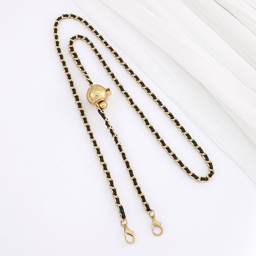 Handmade Gold Ball Chain Strap with Clear Liner for Wallet & Purse Transformation – Customizable Short Shoulder Strap for Women