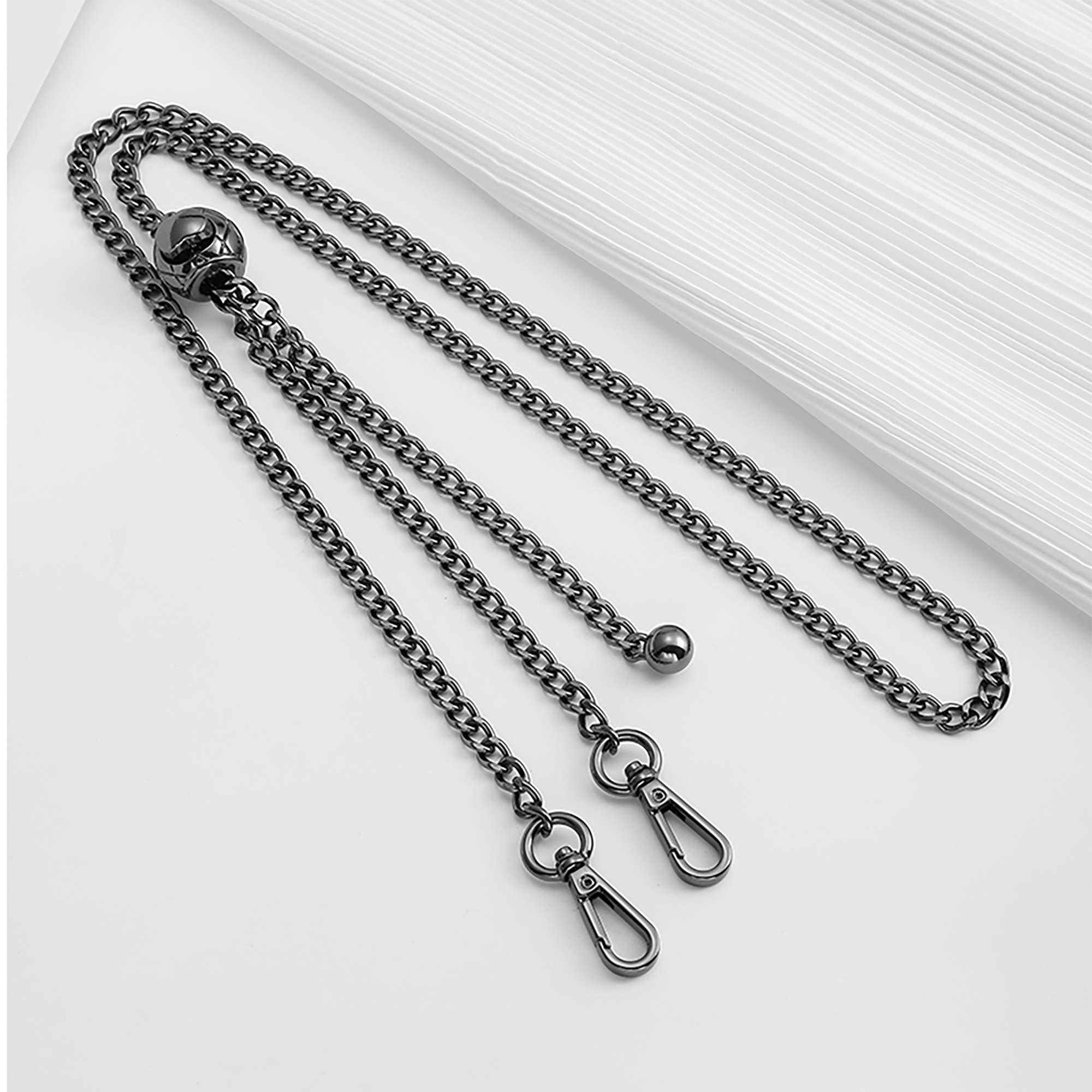 Small Gold Ball Chain Bag Strap, Color-Fast Metal, Adjustable High-End Shoulder Strap Accessory.