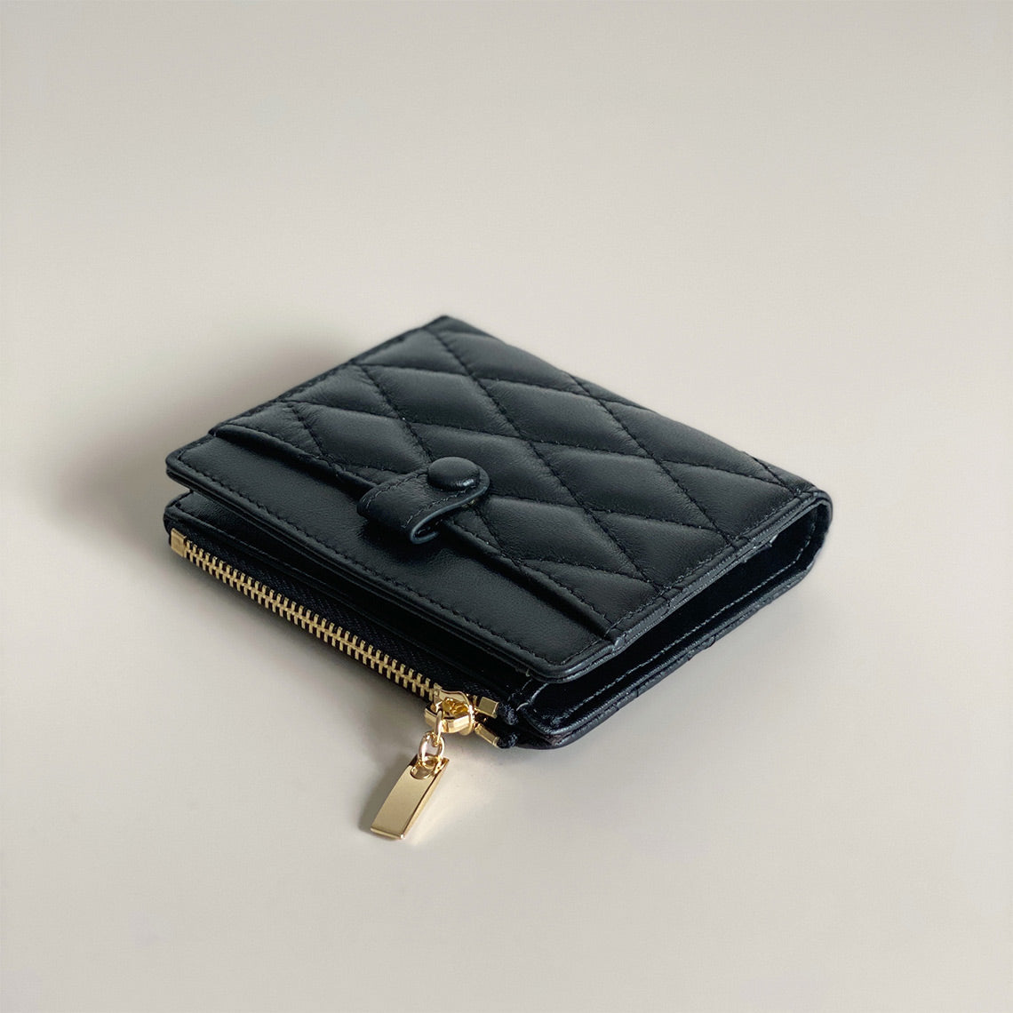 Black Leather Bifold Wallet | Sheep Leather Wallet Small Purse - Wirkin™