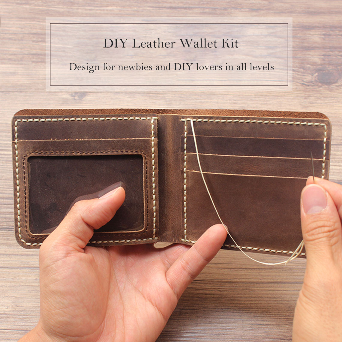 DIY Leather Wallet Kit | Easy DIY Leather/Sewing Projects for Beginners | Wirkin™