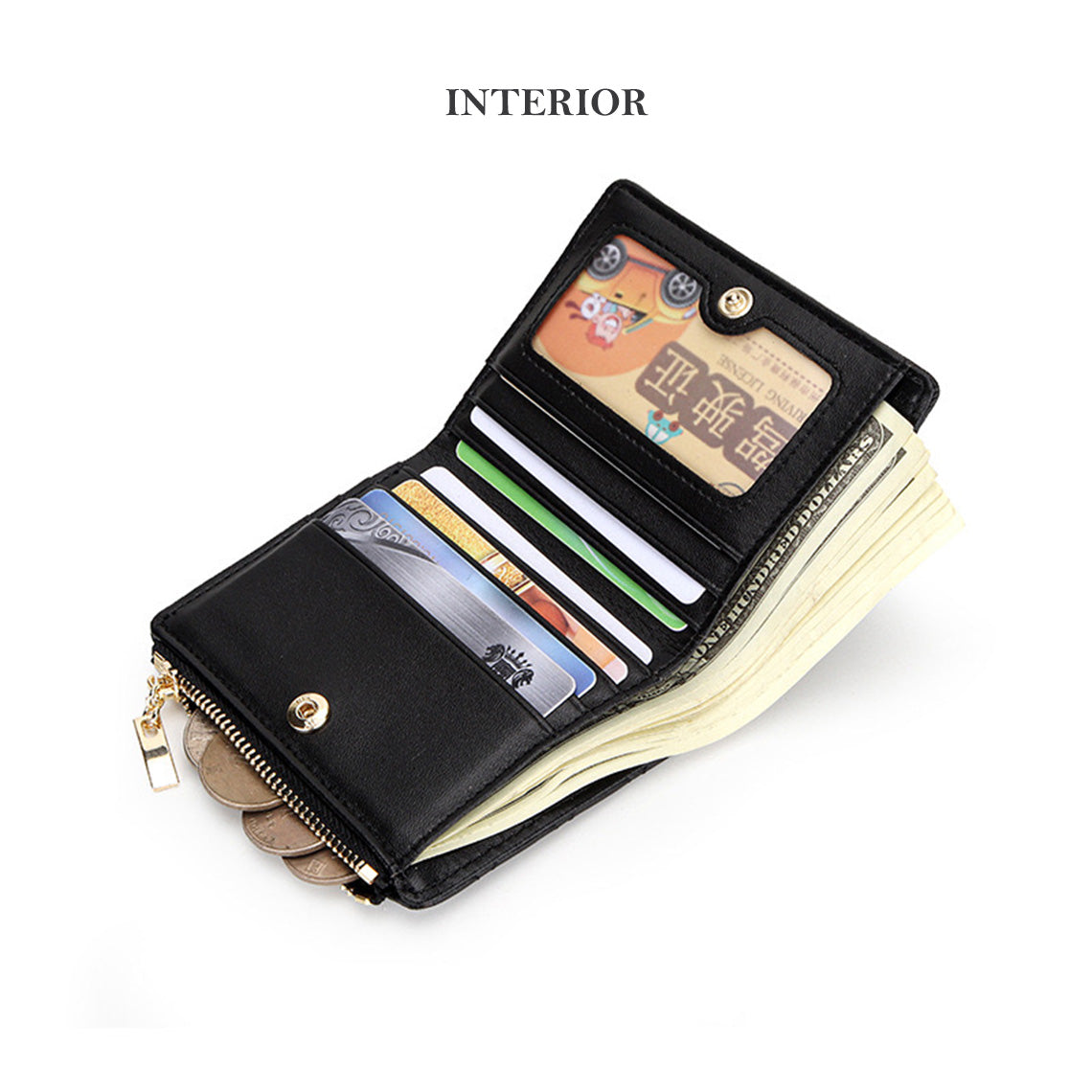Leather Wallet with Coin Pocket | Wirkin Genuine Leather Wallet for Women 