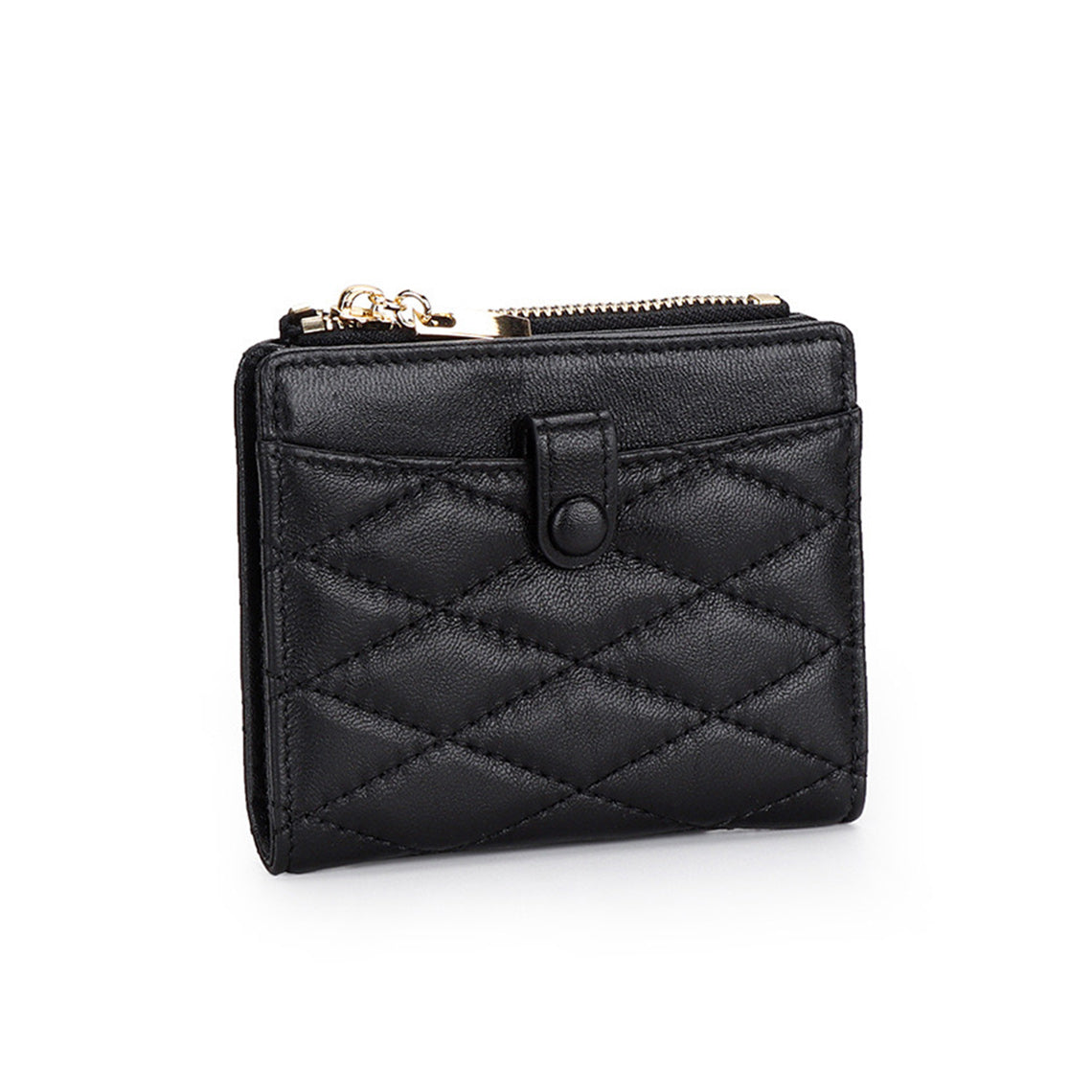 Black Leather Bi fold Wallet for Women - Wirkin™