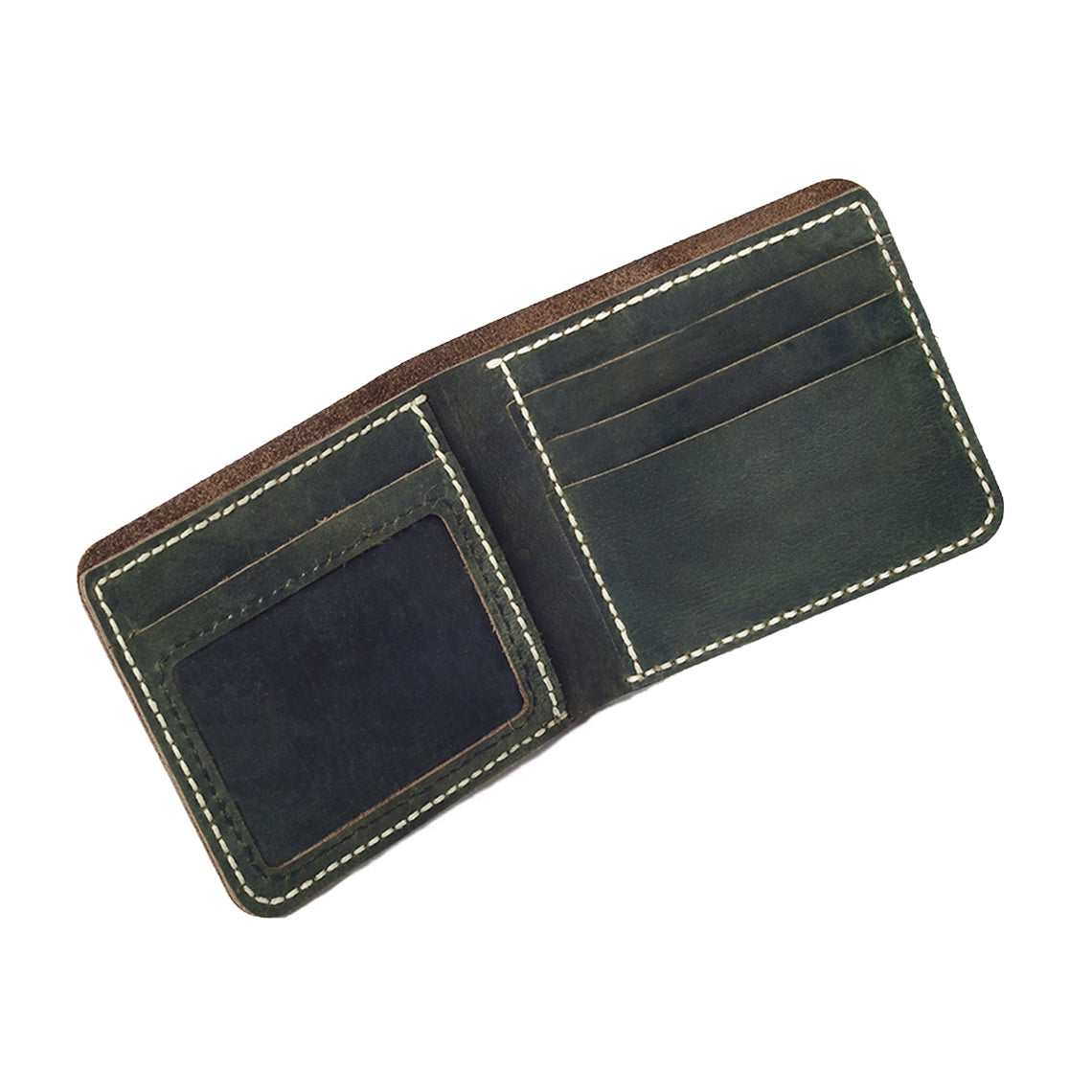 Green Leather Vintage Style Handmade Leather Wallet | DIY Wallet Making Kit - Wirkin™