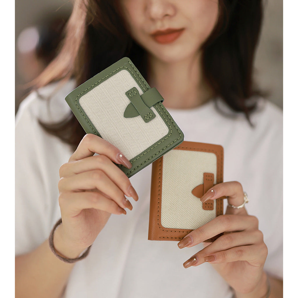 Brown & Green Handmade Leather Bifold Wallet - Wirkin™
