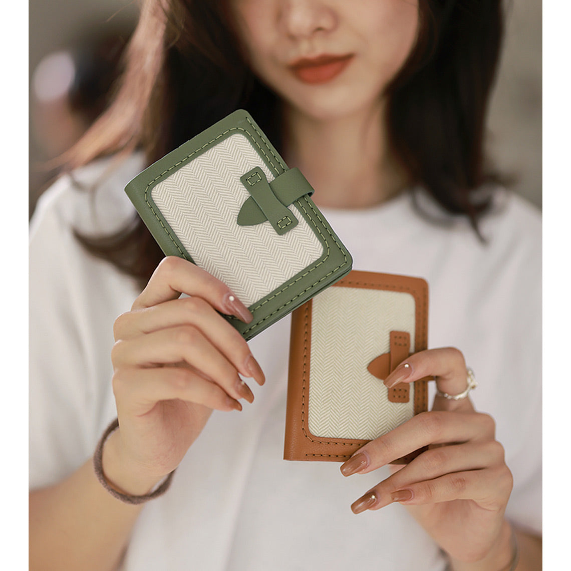 Brown & Green Handmade Leather Bifold Wallet - Wirkin™