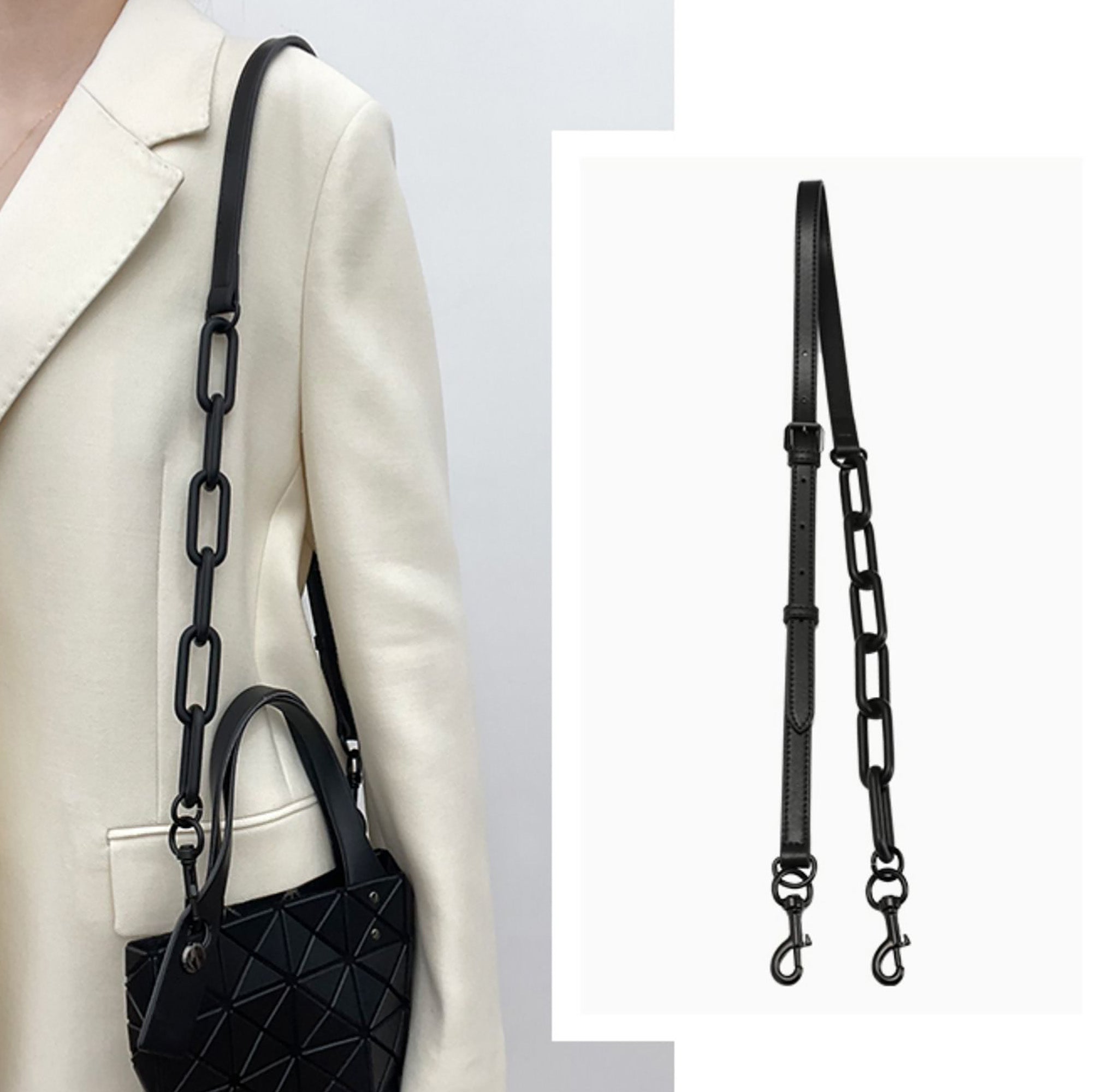 Crossbody shoulder strap for CRYSTAL GLOSS bag, acrylic material bag replacement strap, adjustable length single shoulder bag strap accessory