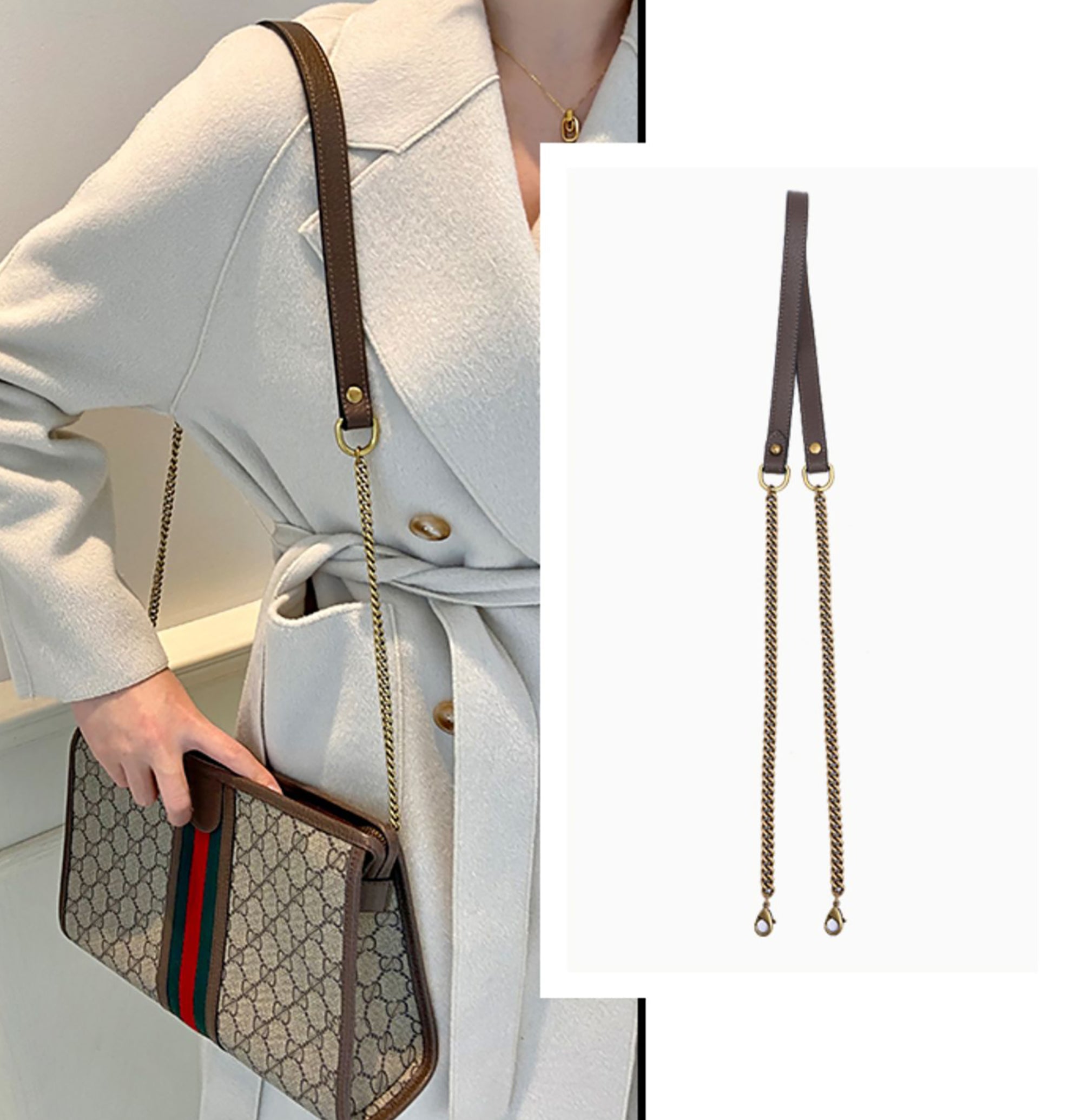 Handmade Adjustable Strap for Toiletry Bag – Crossbody Shoulder Strap, Chain and Accessories for Bag Transformation