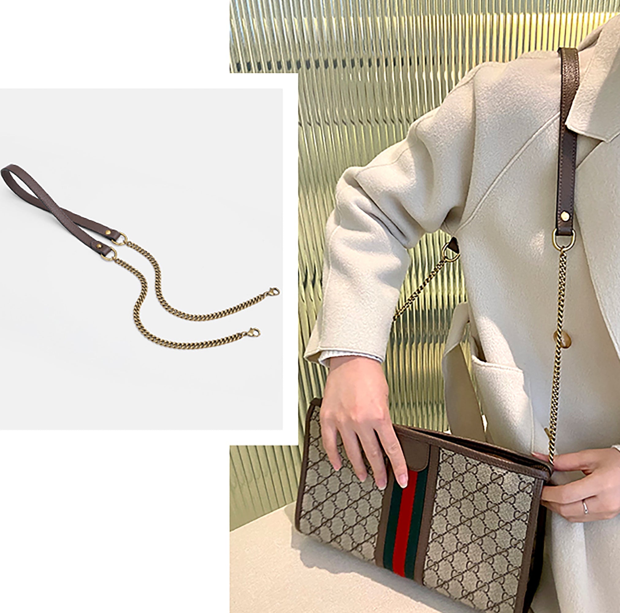 Handmade Adjustable Strap for Toiletry Bag – Crossbody Shoulder Strap, Chain and Accessories for Bag Transformation