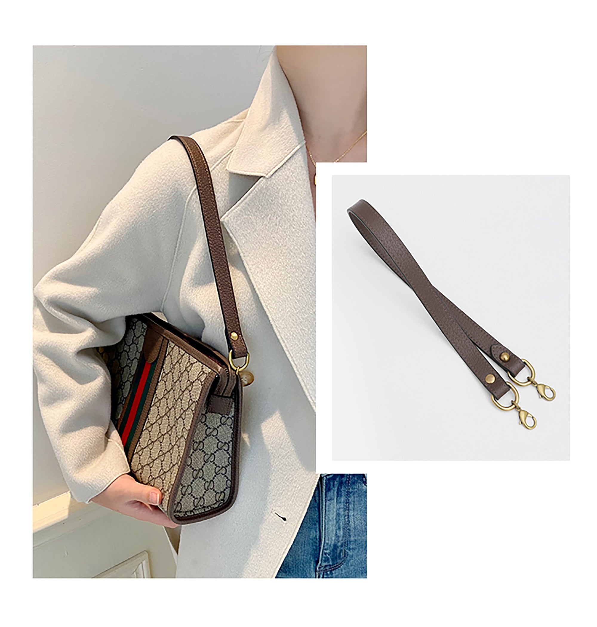 Handmade Adjustable Strap for Toiletry Bag – Crossbody Shoulder Strap, Chain and Accessories for Bag Transformation
